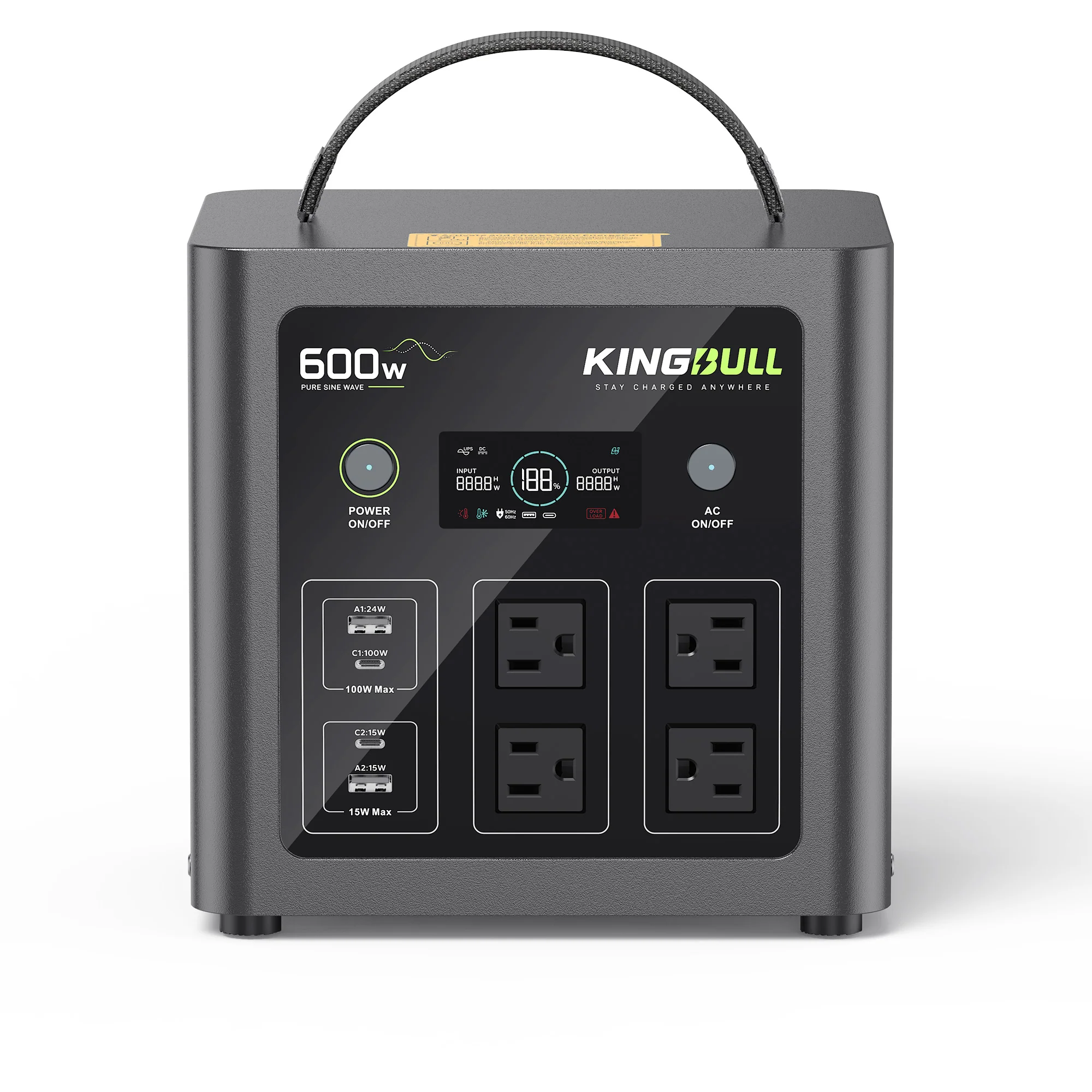 Kingbull Nextcore640 Portable Power Station - Grey