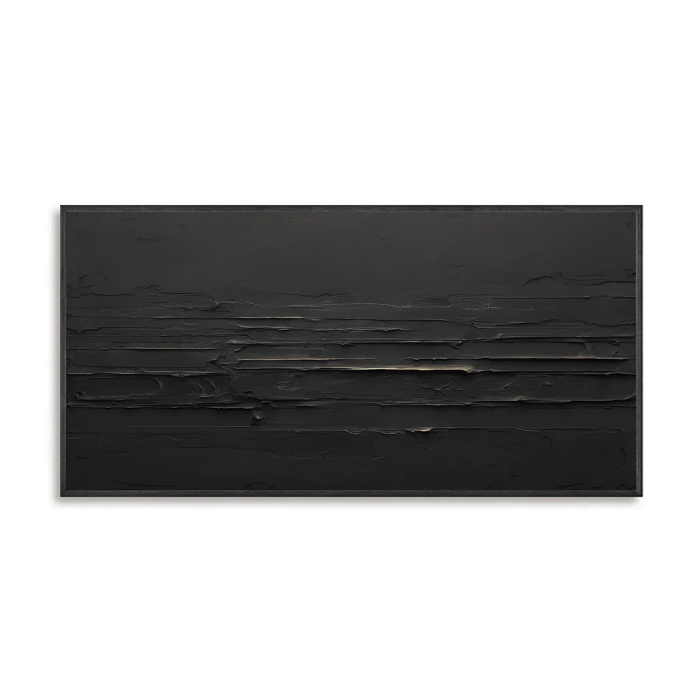 Horizon de Minuit – Peinture Texturée Abstraite Minimaliste par Arrtr — Décoration murale