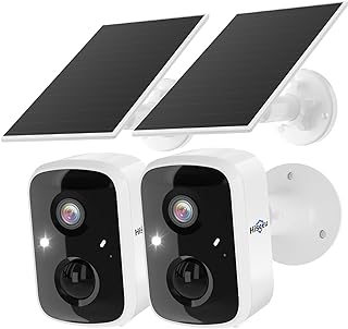 Hiseeu Solar Security Cameras Wireless 2 Pack 4MP
