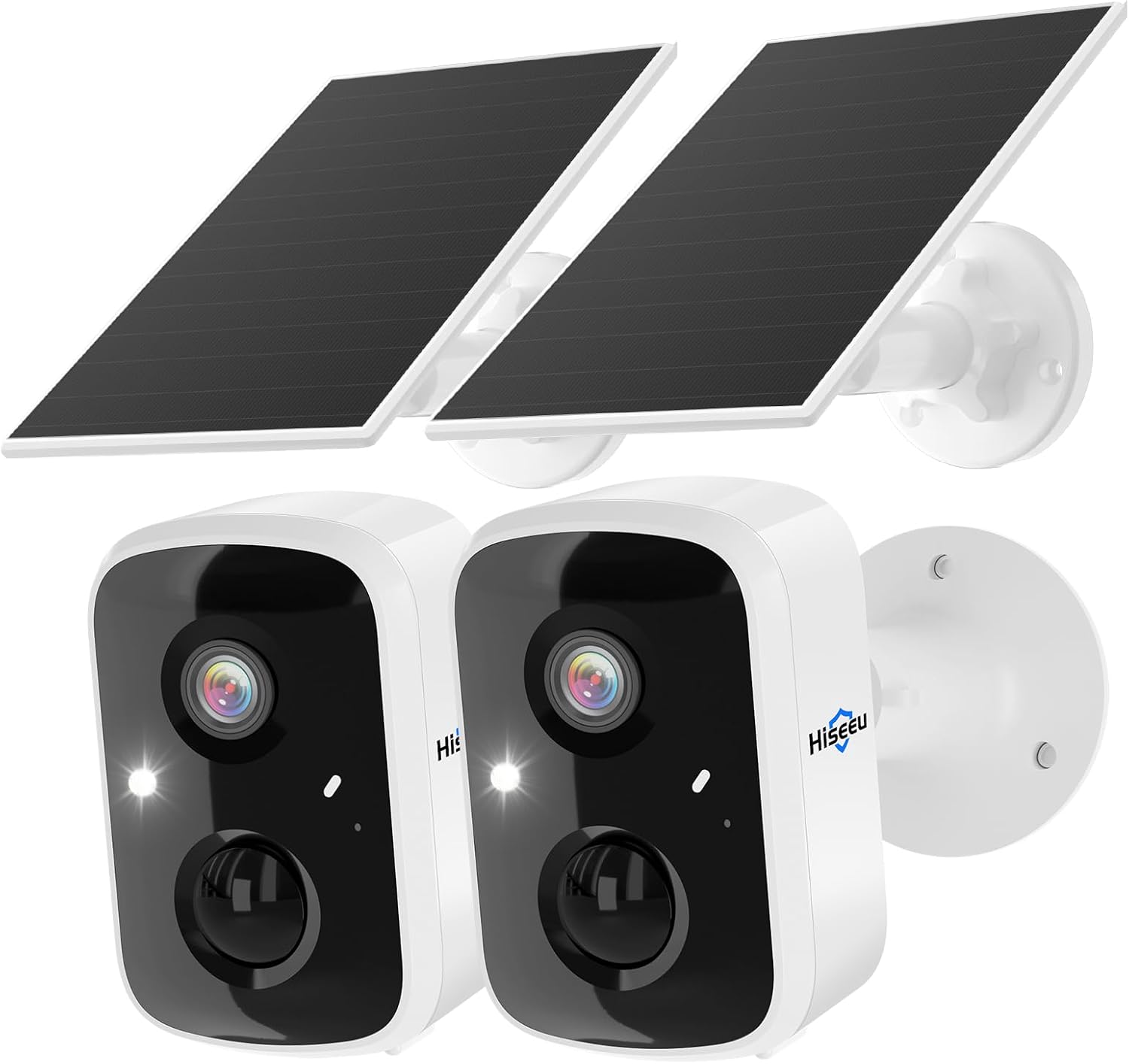 Hiseeu Solar Security Cameras Wireless 2 Pack 4MP — Security Camera