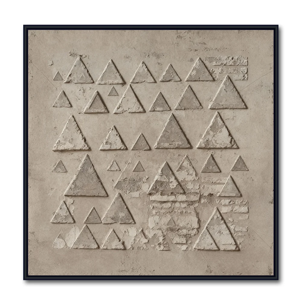 Traces de géométrie – Peinture texturée abstraite minimaliste par Arrtr — Décoration murale