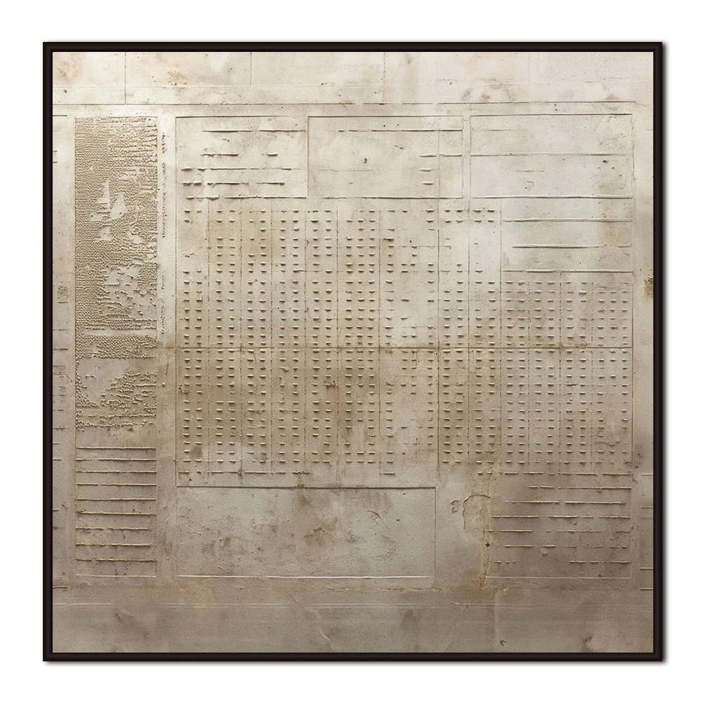 Mémoire Architecturale – Peinture Abstraite Minimaliste par Arrtr — Décoration murale