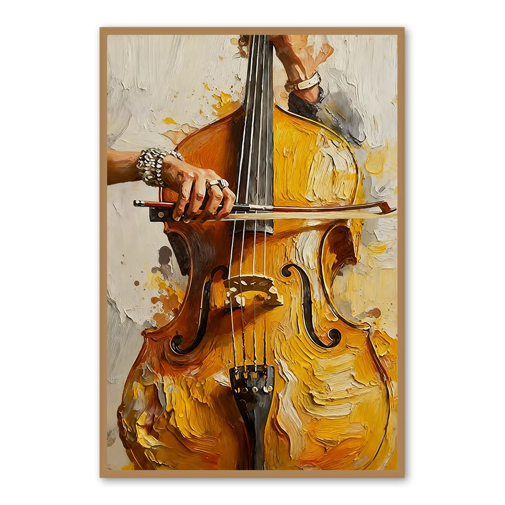 Rhythm of Strings – Peinture à l'huile faite à la main par Arrtr — Décoration murale