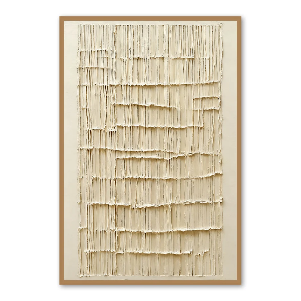 Peinture à motif linéaire texturé - Art mural abstrait minimaliste — Décoration murale