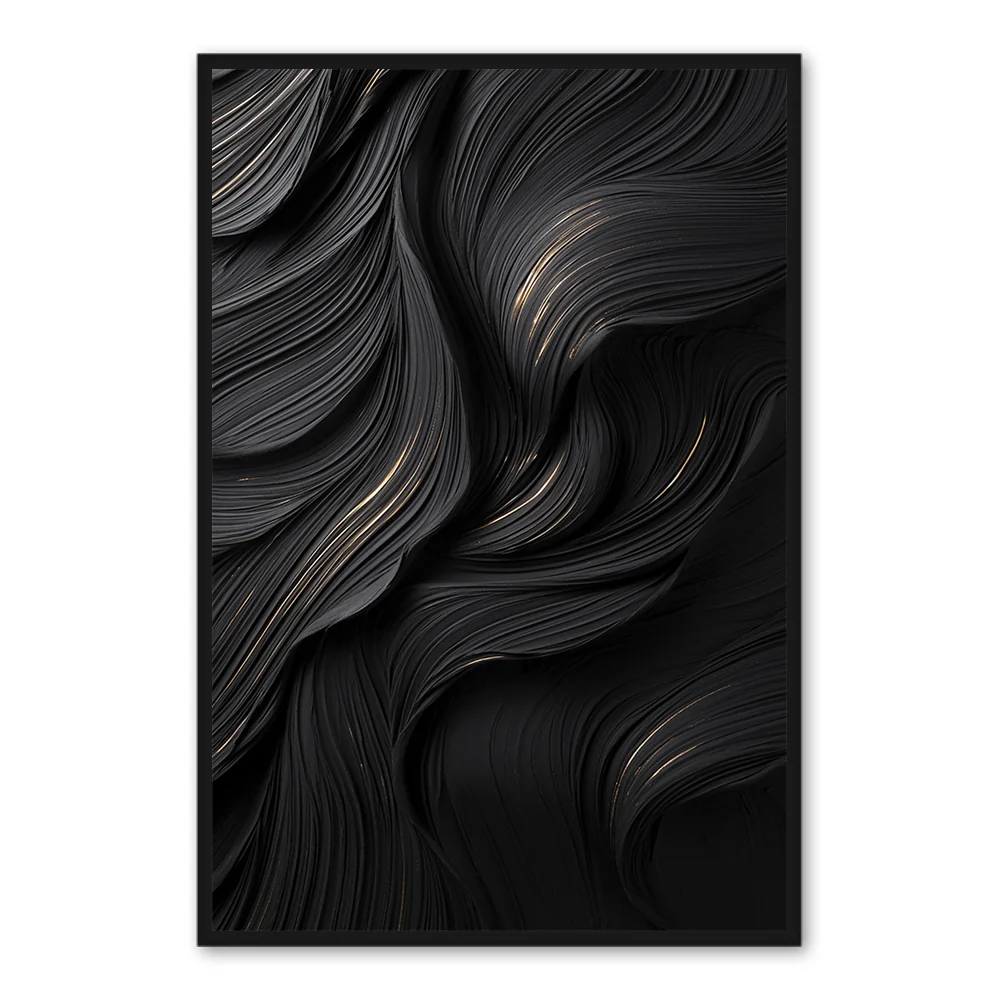 Peinture Thème Texture Noire - Art Mural Abstrait Moderne — Décoration murale