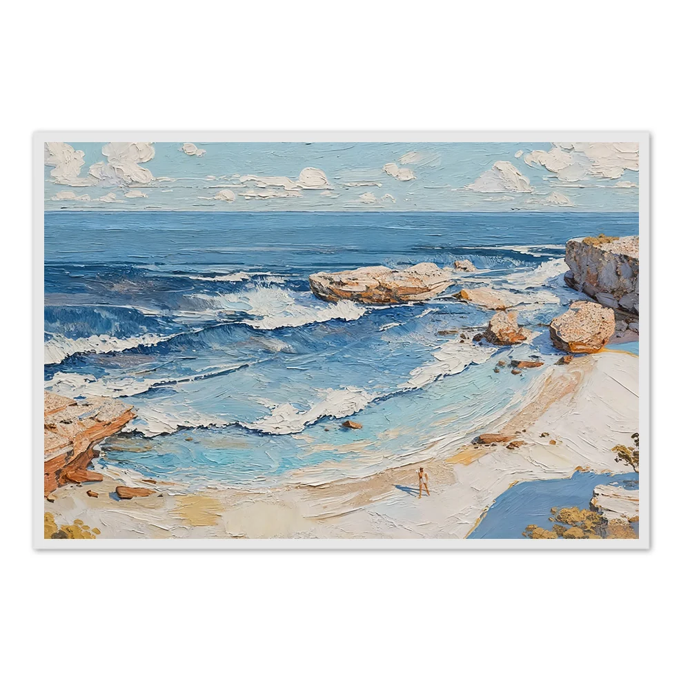 Peinture à l'huile faite à la main sur le thème côtier - Arrtr — Décoration murale