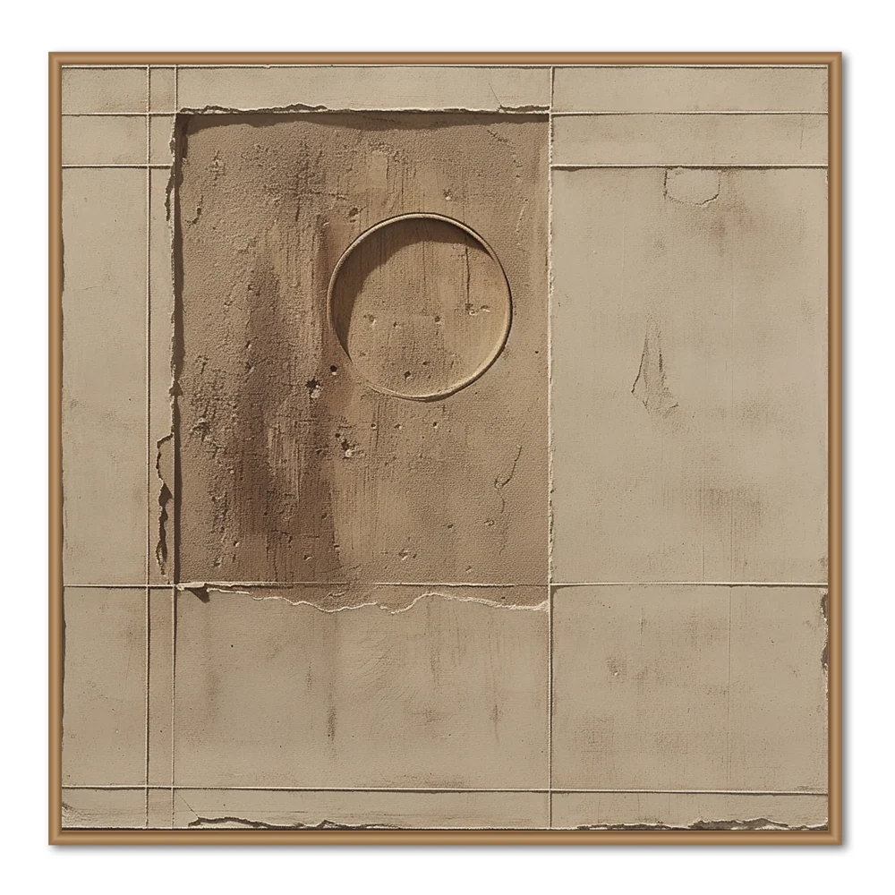 Texture géométrique de la Terre – Art mural avec cadre noir 24"x24 — Décoration murale