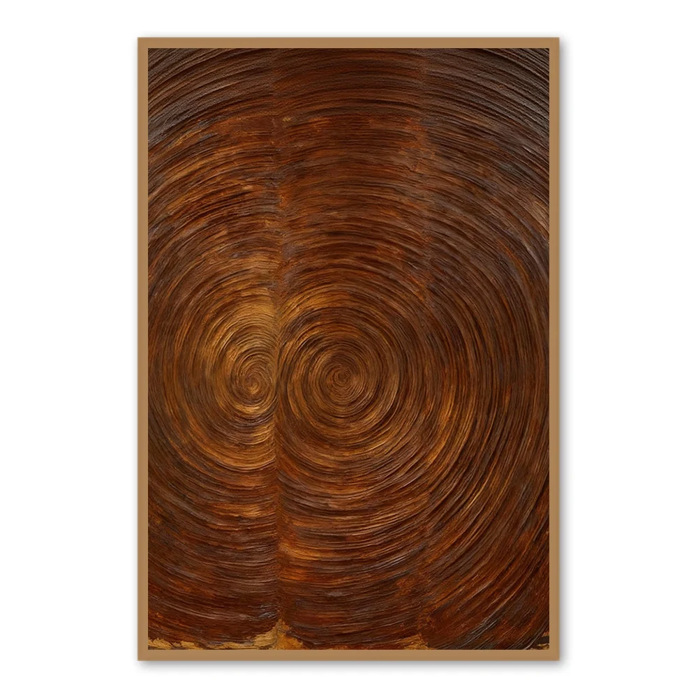 Art mural en texture bois spiral - Peinture à l'huile abstraite — Décoration murale