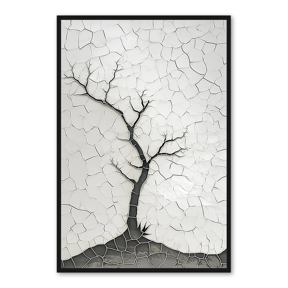 Solitary Tree Texture Art – Abstract Minimalism Wall Art — Wall Decor
