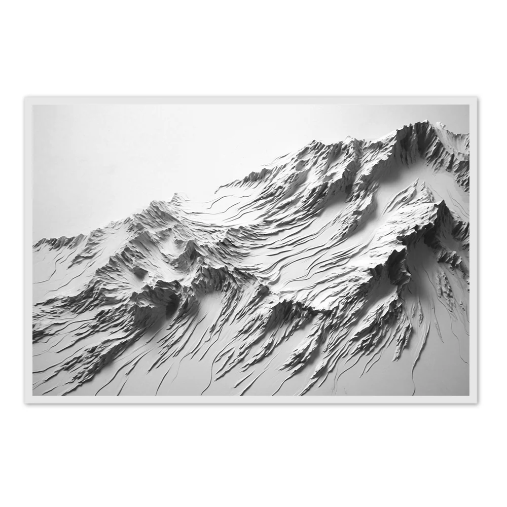 Mountain Landscape Paper Relief Art - Handcrafted 3D Wall Decor — Wall Decor