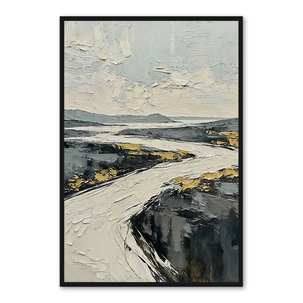 Tranquil Path Handcrafted Oil Painting Abstract Landscape Wall Art — Wall Decor