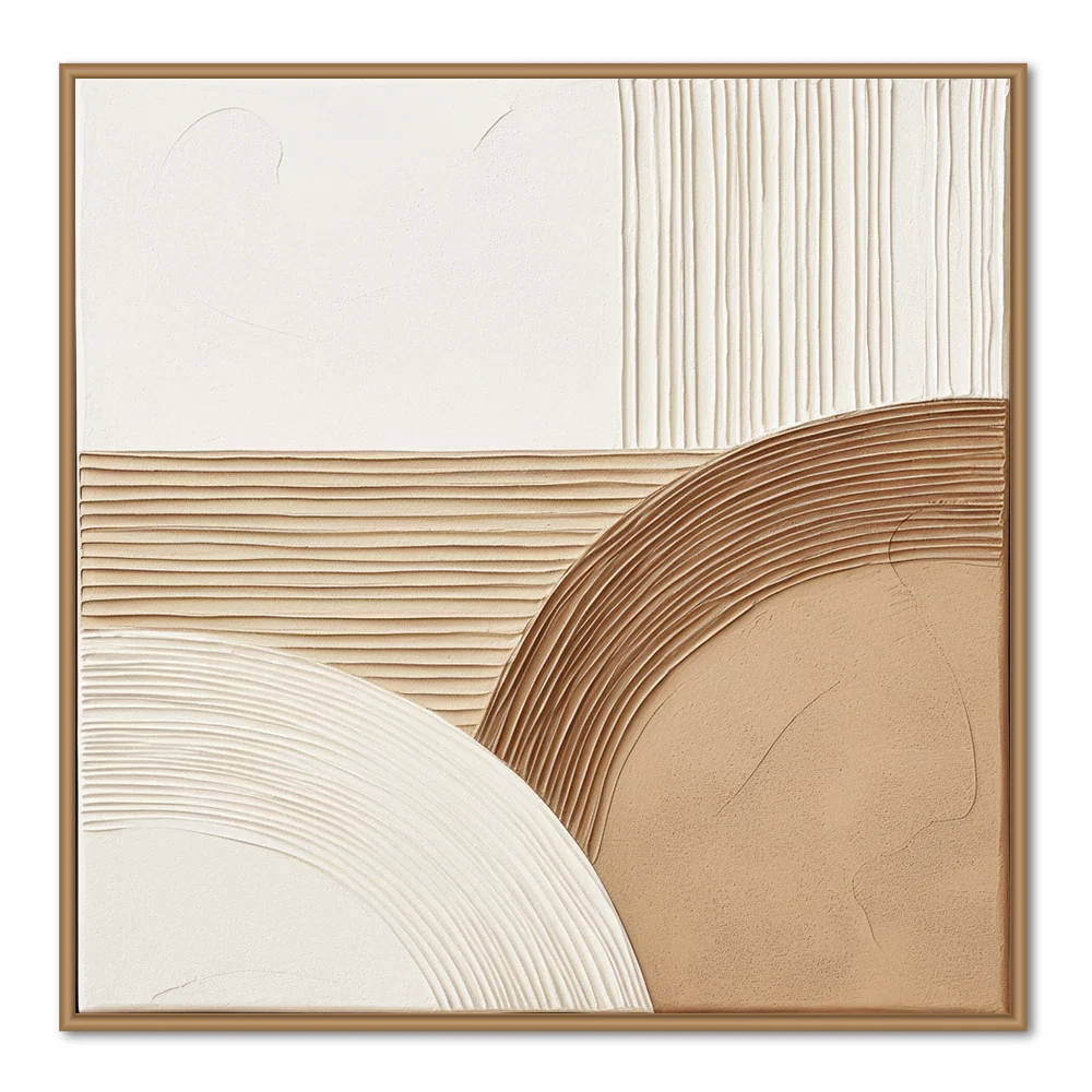 Geometric Serenity Handcrafted Oil Painting Abstract Wall Art — Wall Decor