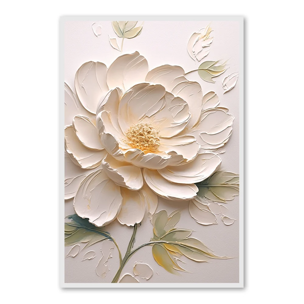 Elegant Blossom Texture Art – Handmade Floral Oil Painting — Wall Decor