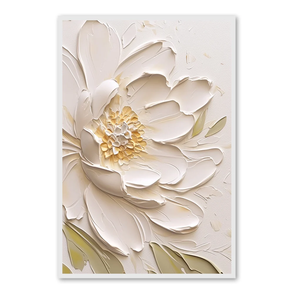 Pure Bloom Texture Art - Impressionistic Floral Handmade Oil Painting — Wall Decor