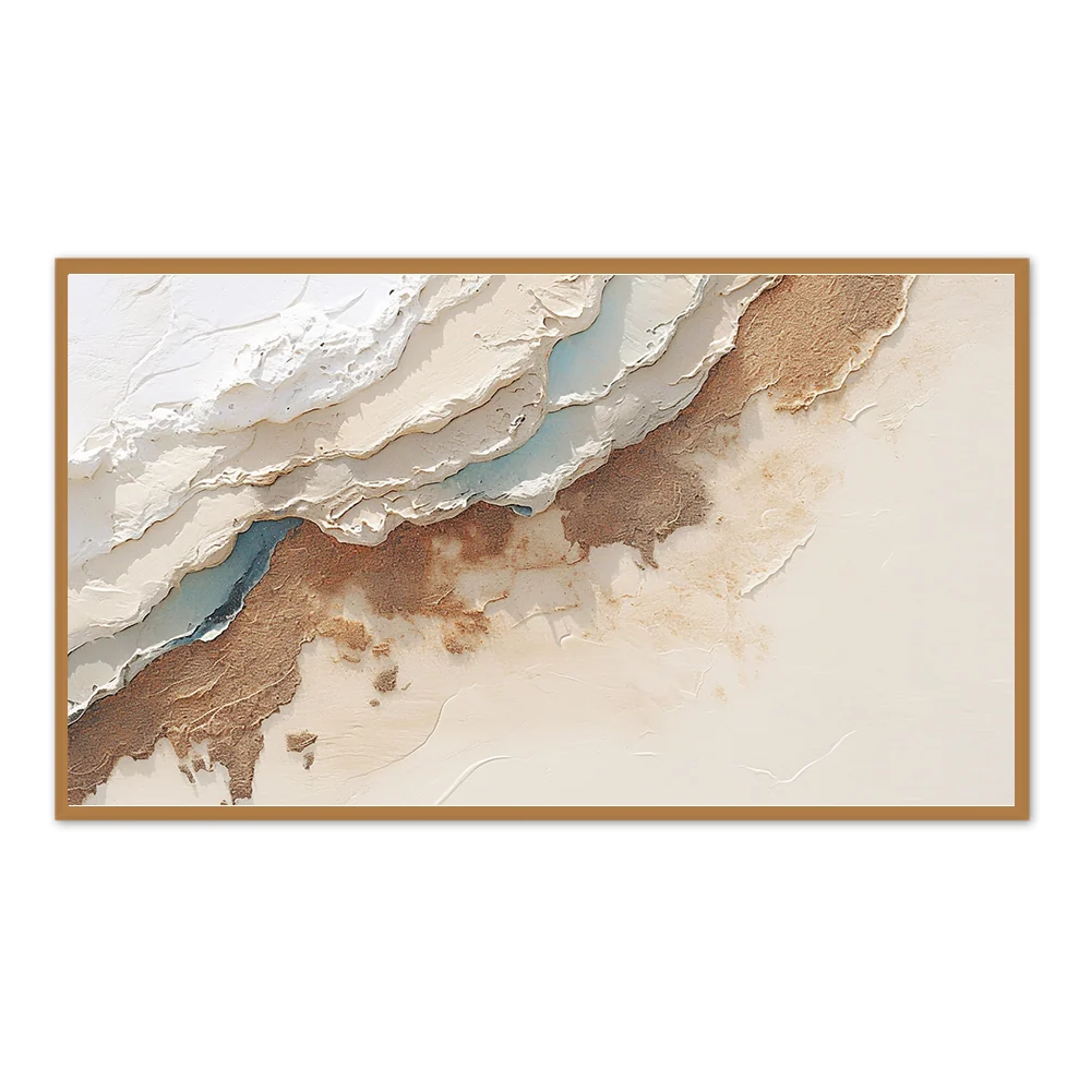 Ocean Crest Layers – Art mural abstrait moderne texturé peint à la main — Décoration murale