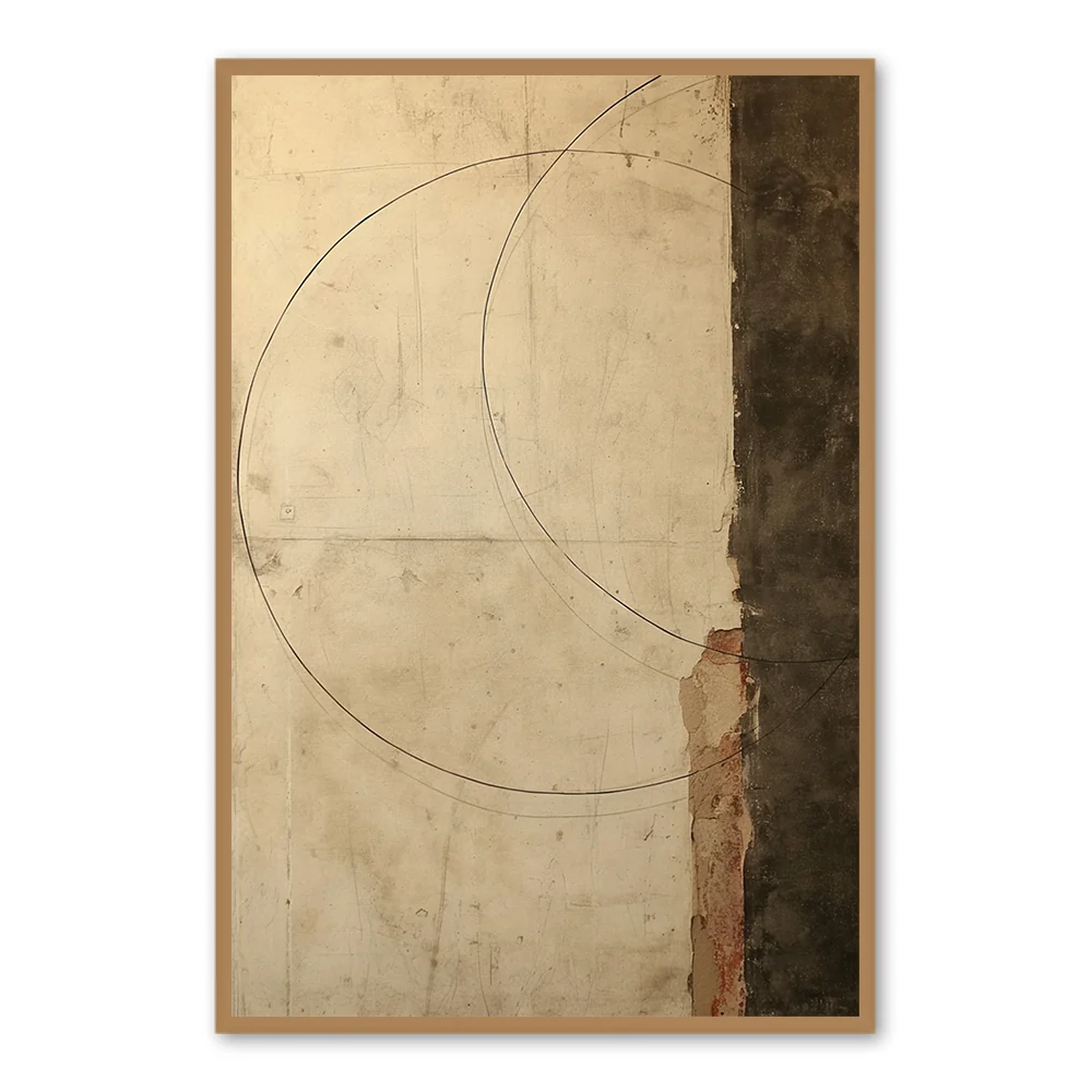 Geometric Echoes Minimalist Lines – Abstract Modern Style Handmade wall art paintings - Black Frame / 20"x 24"/ 51 x 61 CM — Wall Decor
