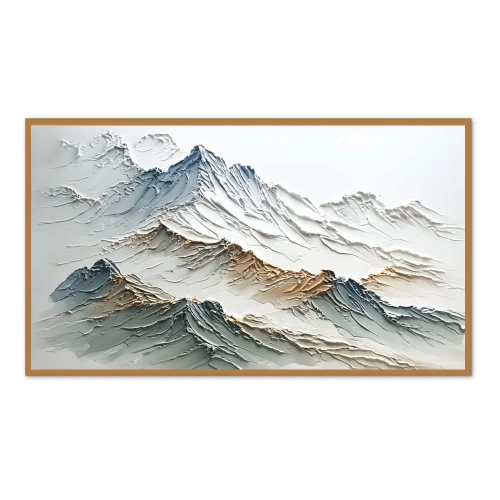 Paysage Majestic Ridge – Peinture à l'huile abstraite texturée faite main — Décoration murale