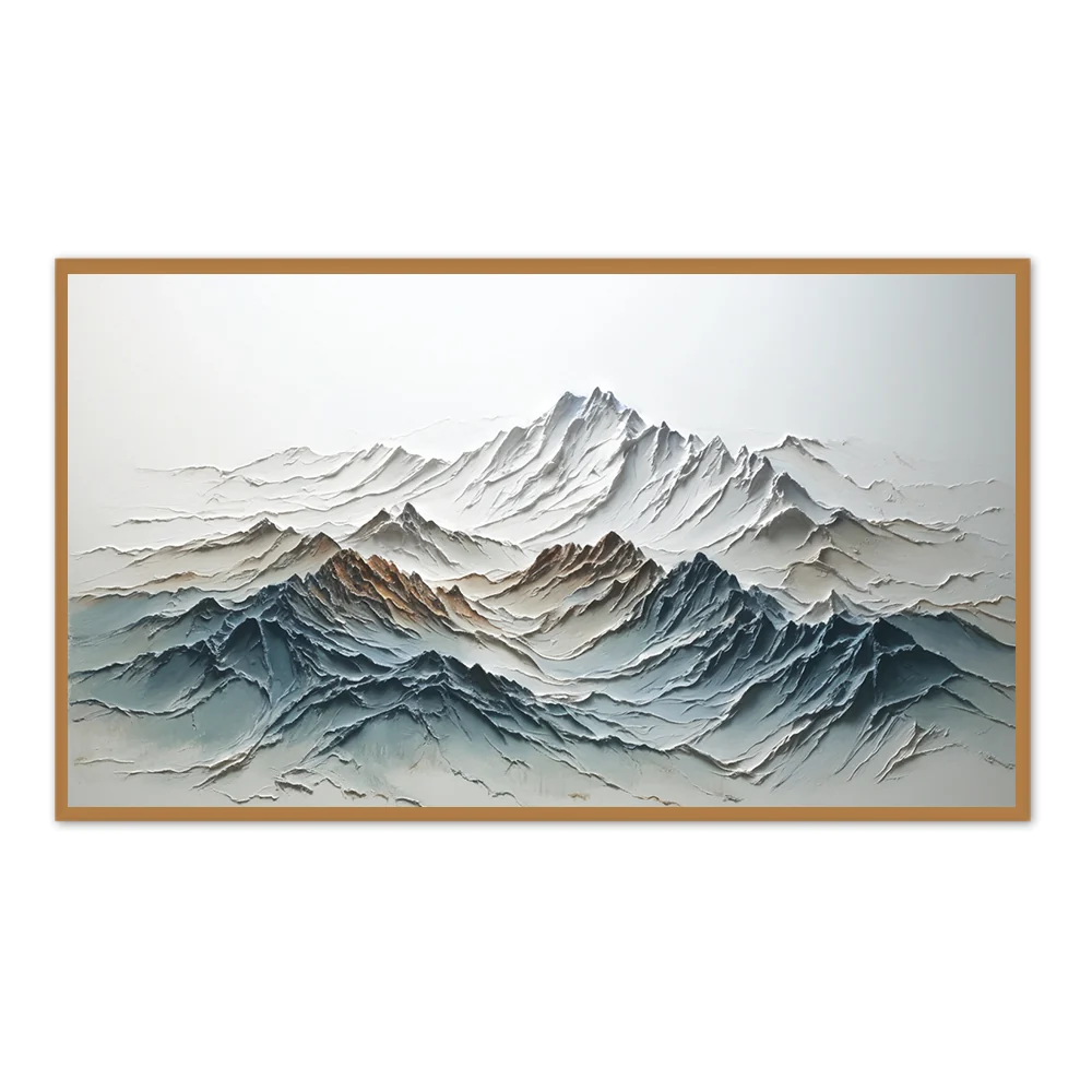 Peaks de Montagne Superposés Peinture Abstraite Texturée — Décoration murale
