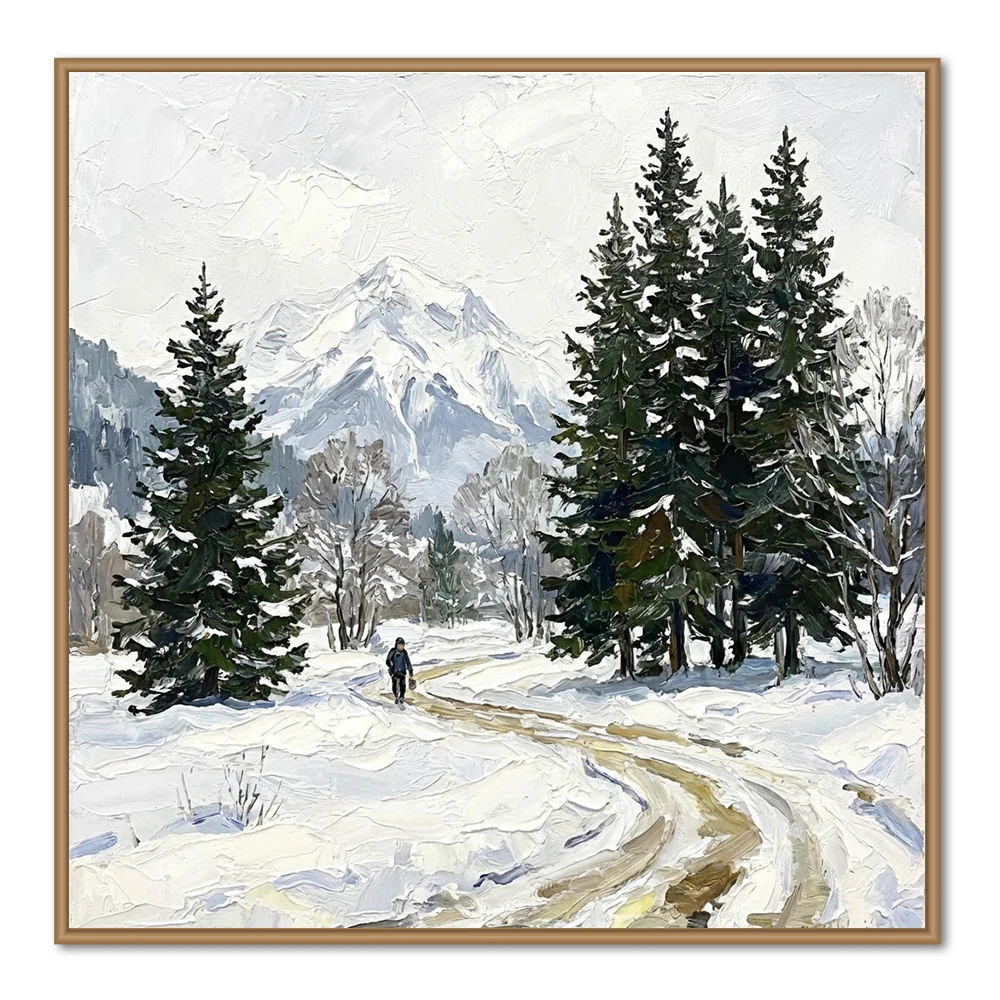 Reflets d'hiver – Œuvre d'art de paysage forestier enneigé
