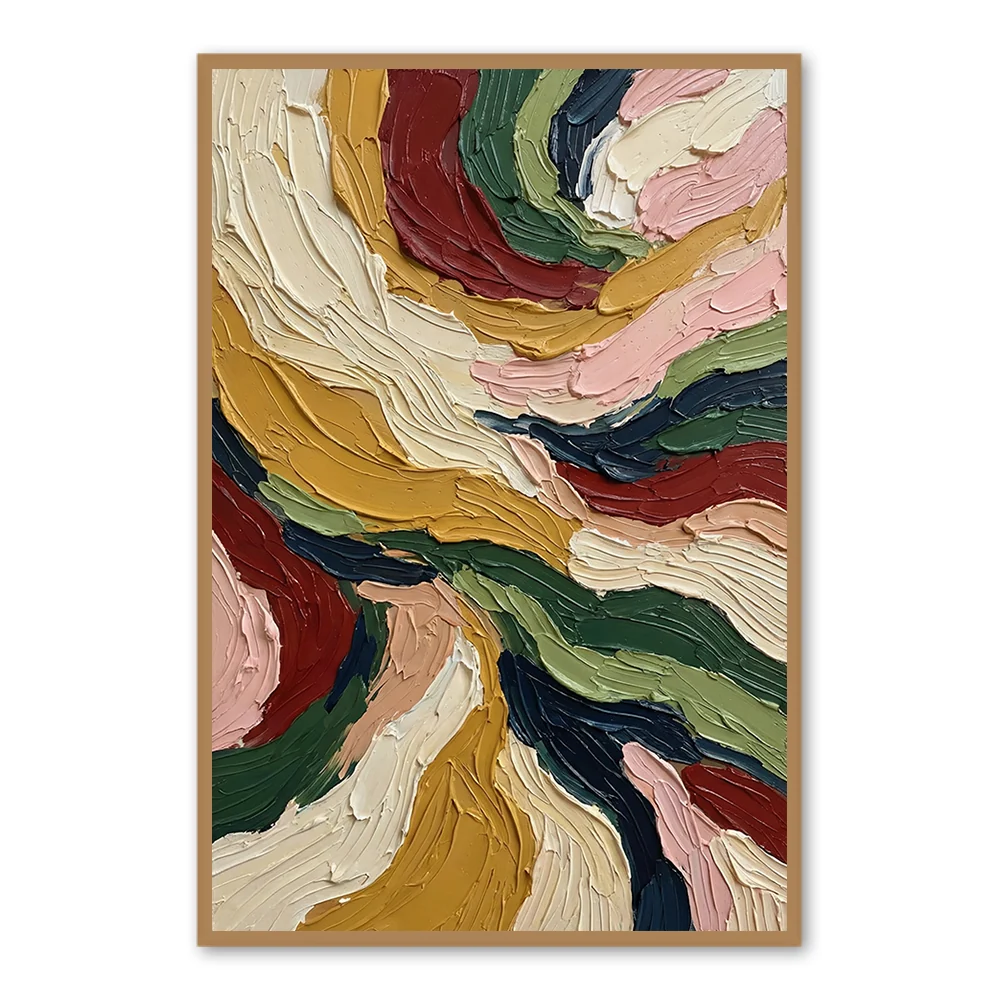 Earth Flow Symphony | Peinture murale abstraite moderne en texture — Décoration murale