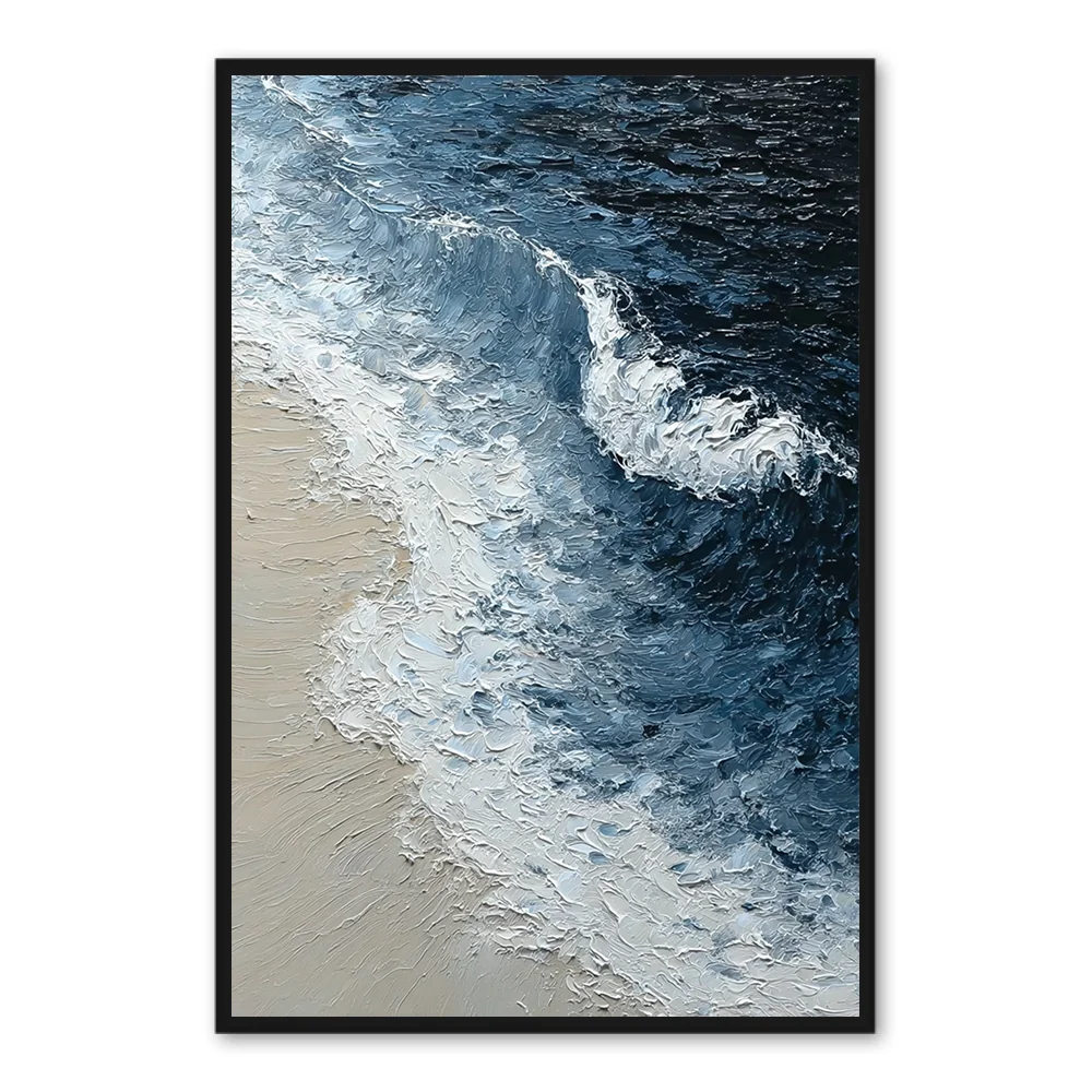 Tide Edge Motion | Peinture murale abstraite océanique contemporaine — Décoration murale
