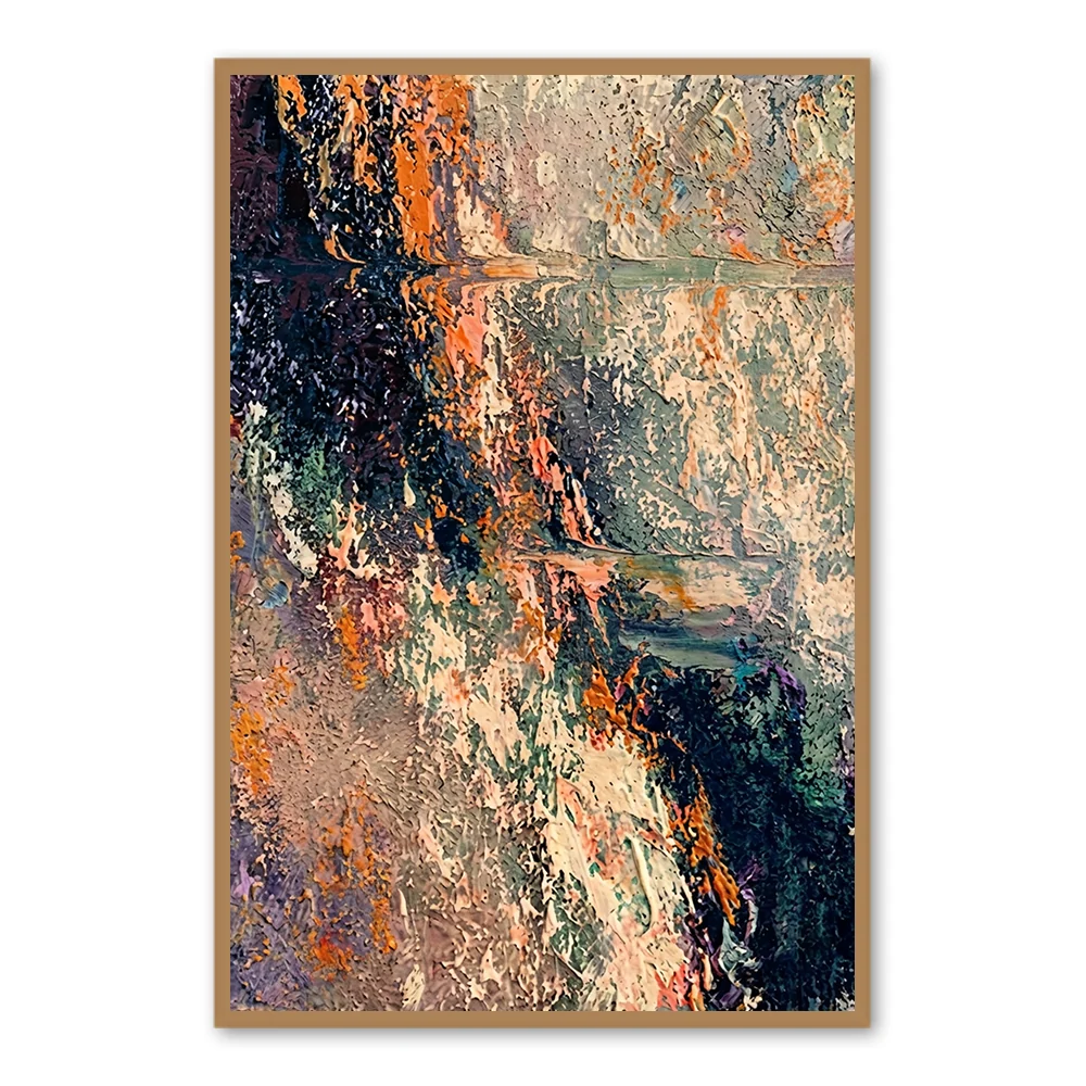 Chromatic Drift - Peinture à l'huile abstraite contemporaine texturée — Décoration murale