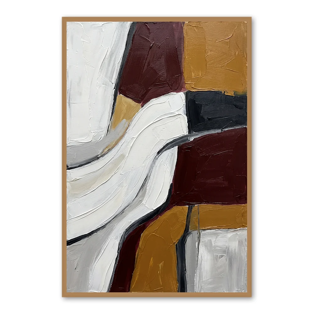 Lignes de Mouvement Silencieux | Peinture à l'Huile Peinte à la Main — Décoration murale