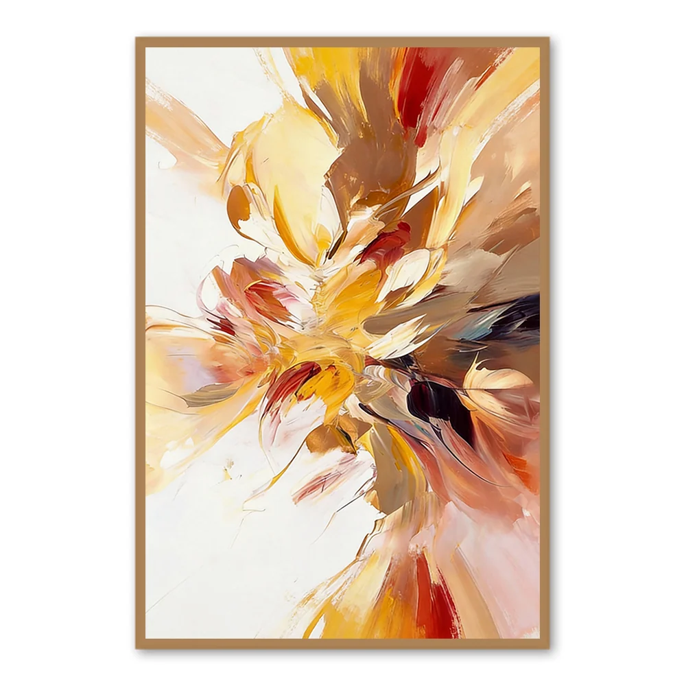 Radiant Bloom – Peinture à l'huile florale abstraite moderne — Décoration murale