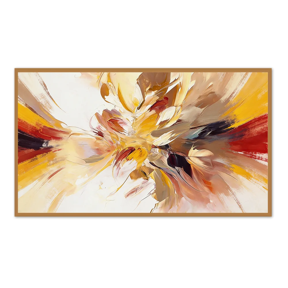 Radiant Bloom – Peinture à l'huile abstraite florale moderne — Décoration murale