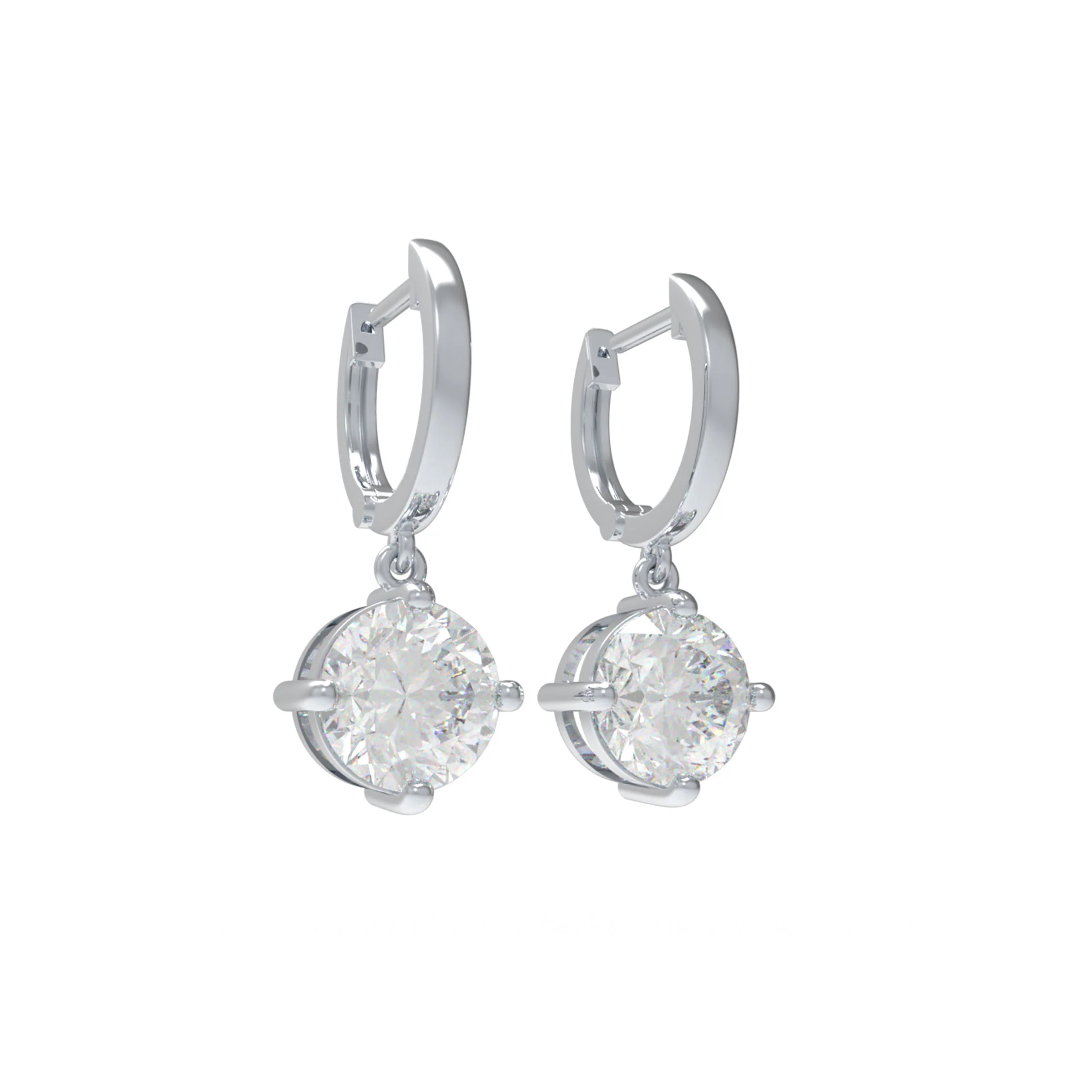 Boucles d'oreilles pendantes faites à la main avec diamants cultivés en laboratoire — Boucles D'oreilles