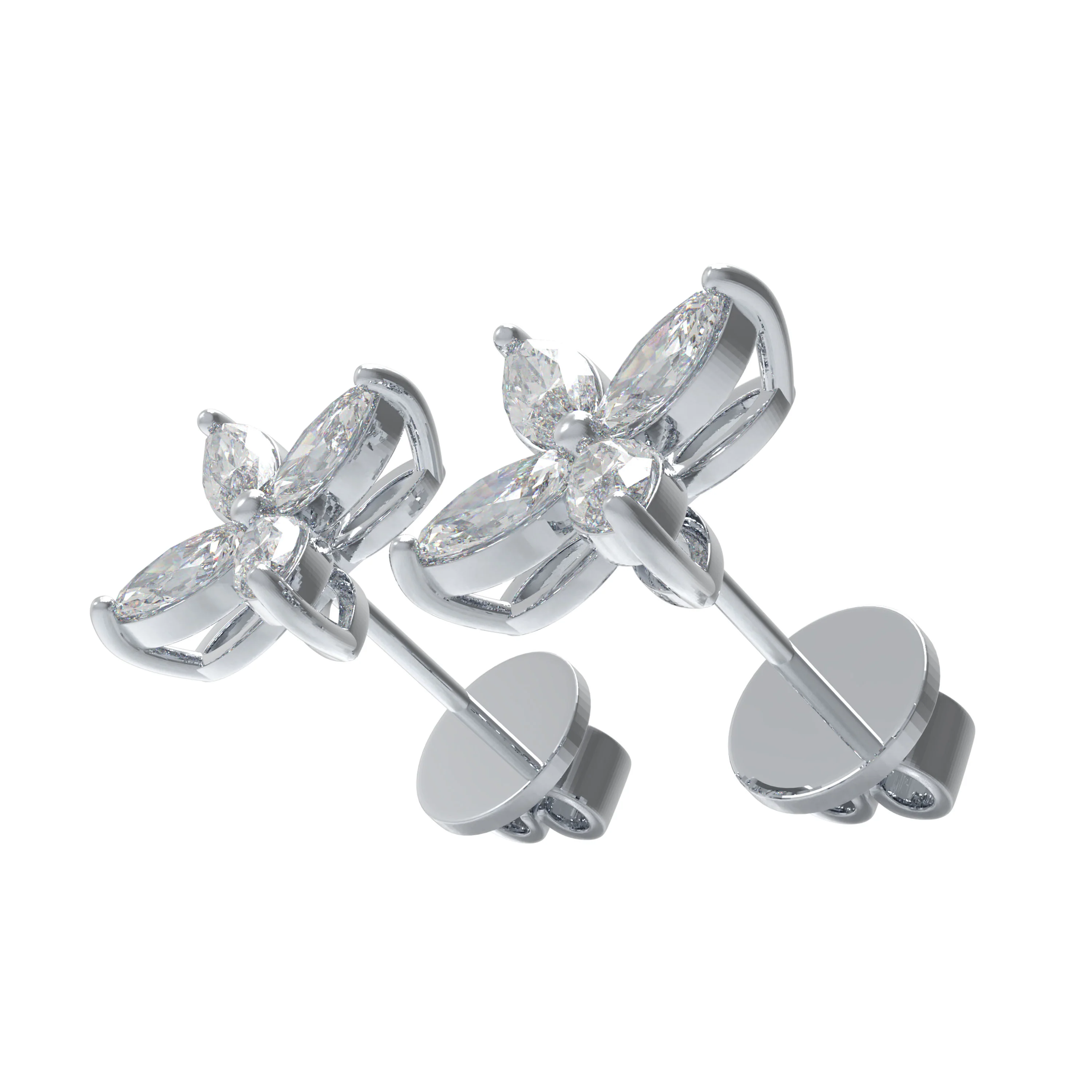 Boucles d'oreilles en diamant lab-grown marquise en or | 1ct ou 2ct — Boucles D'oreilles