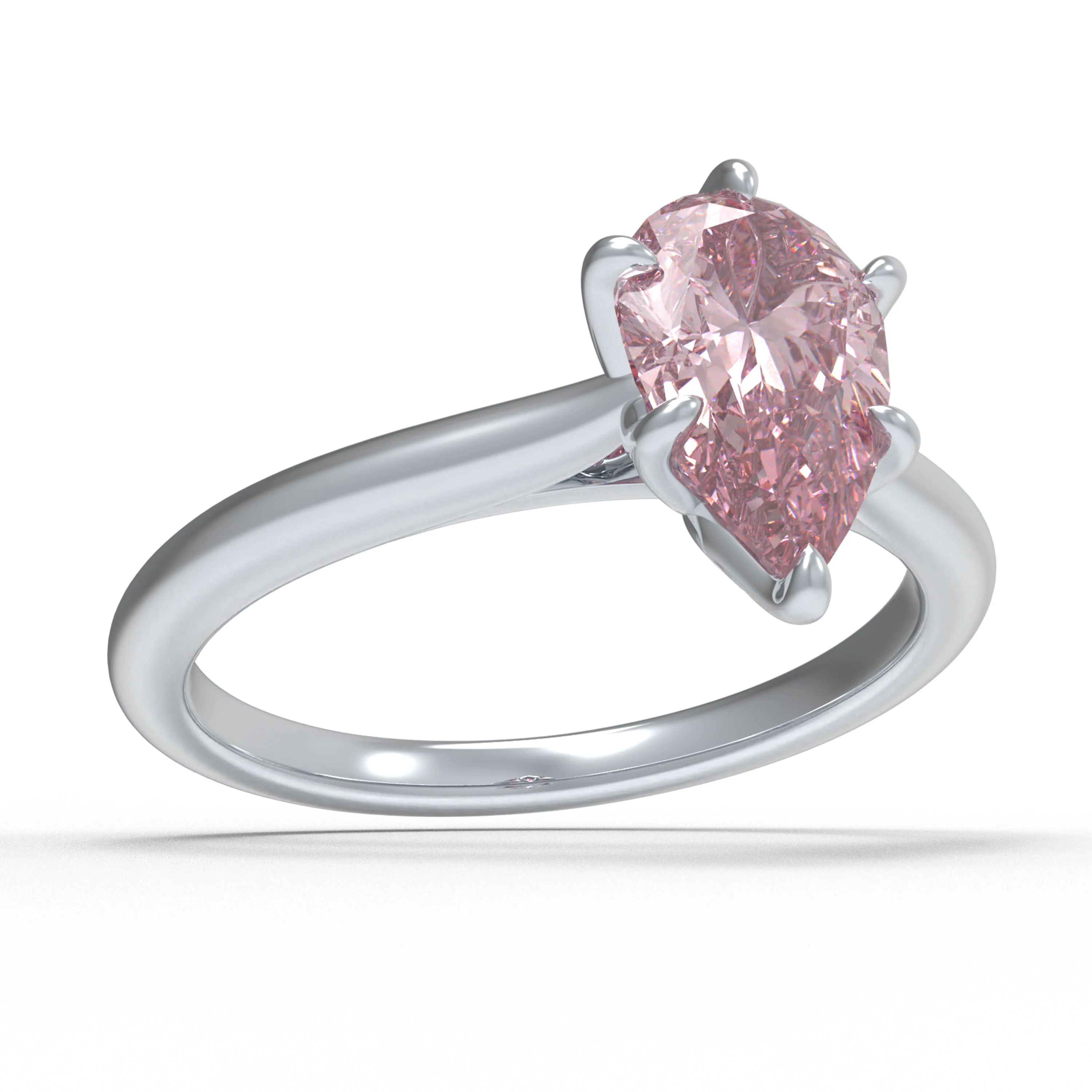 Bague en saphir rose cultivé de 2ct en or blanc 10K/14K et platine — Bijoux de mariage
