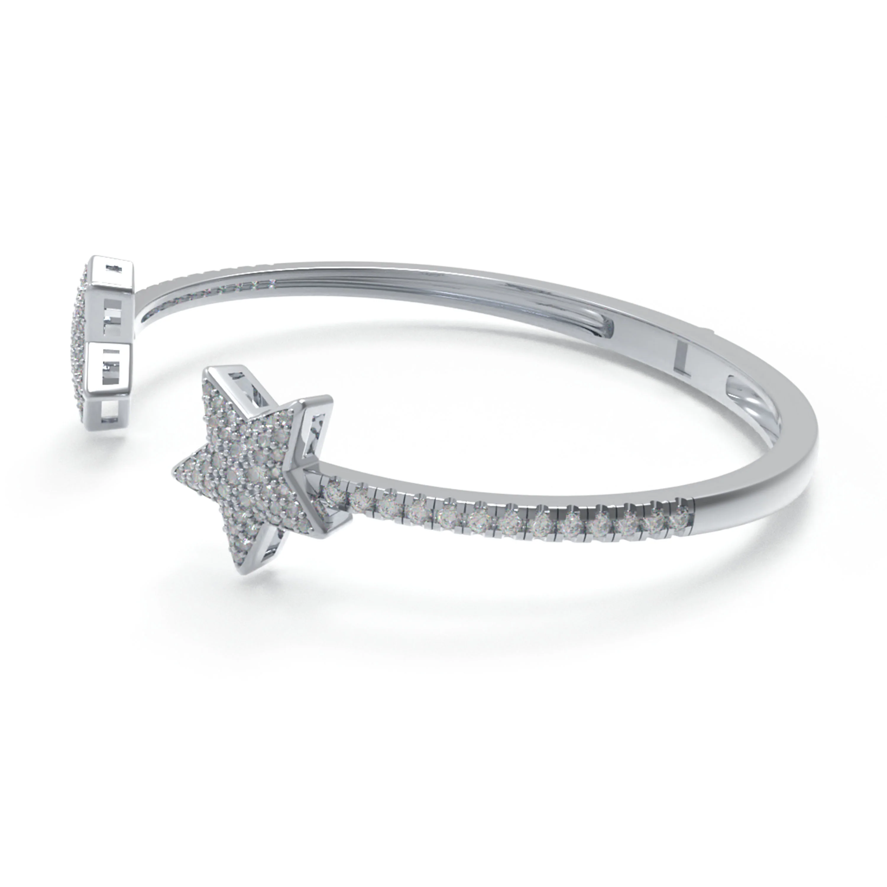 Bracelet en Or 10K/14K ou Platine 950 avec 128 Diamants Cultivés — Bracelet Femme