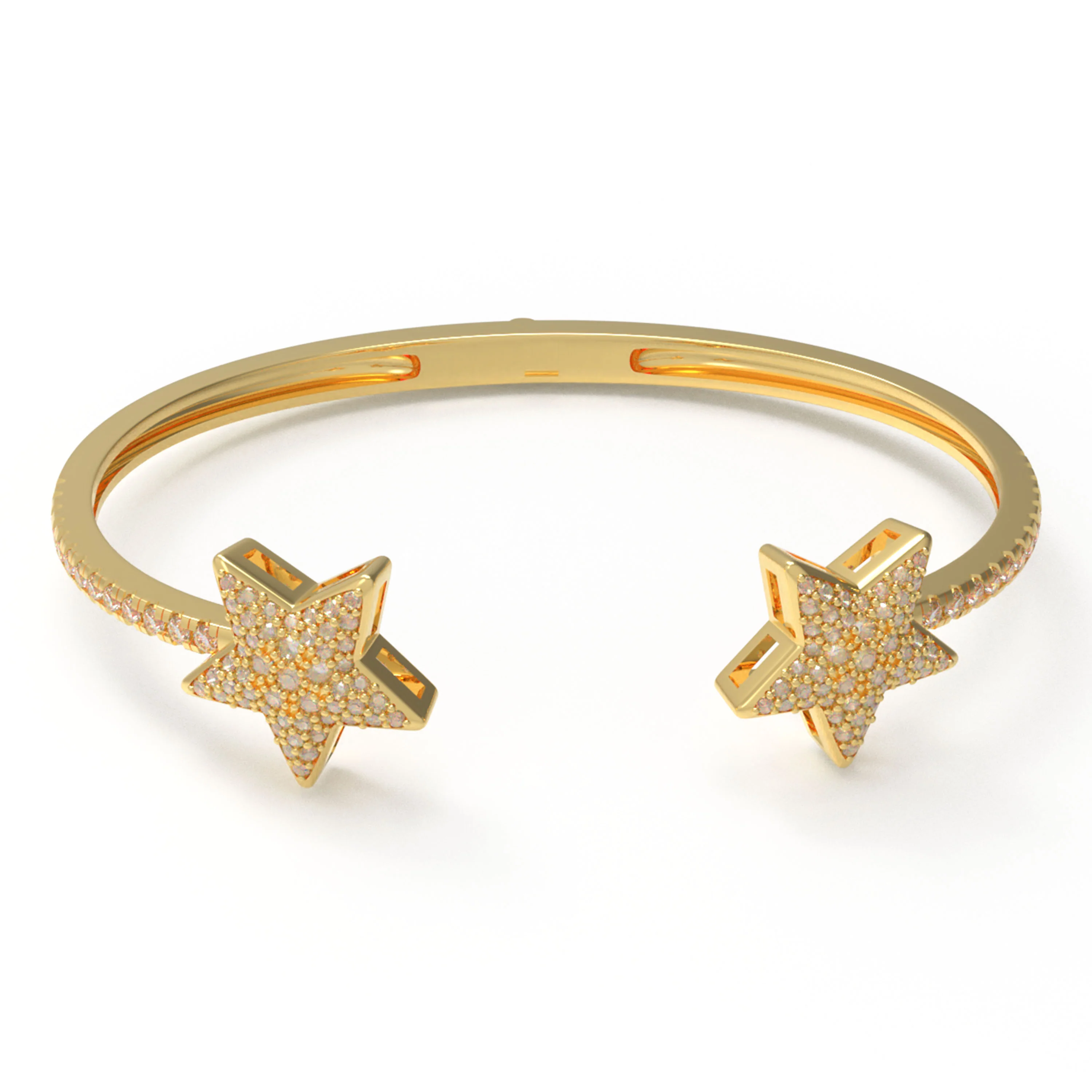 Bracelet 10K/14K en Or Jaune avec 128 Diamants Cultivés en Laboratoire — Bracelet Femme