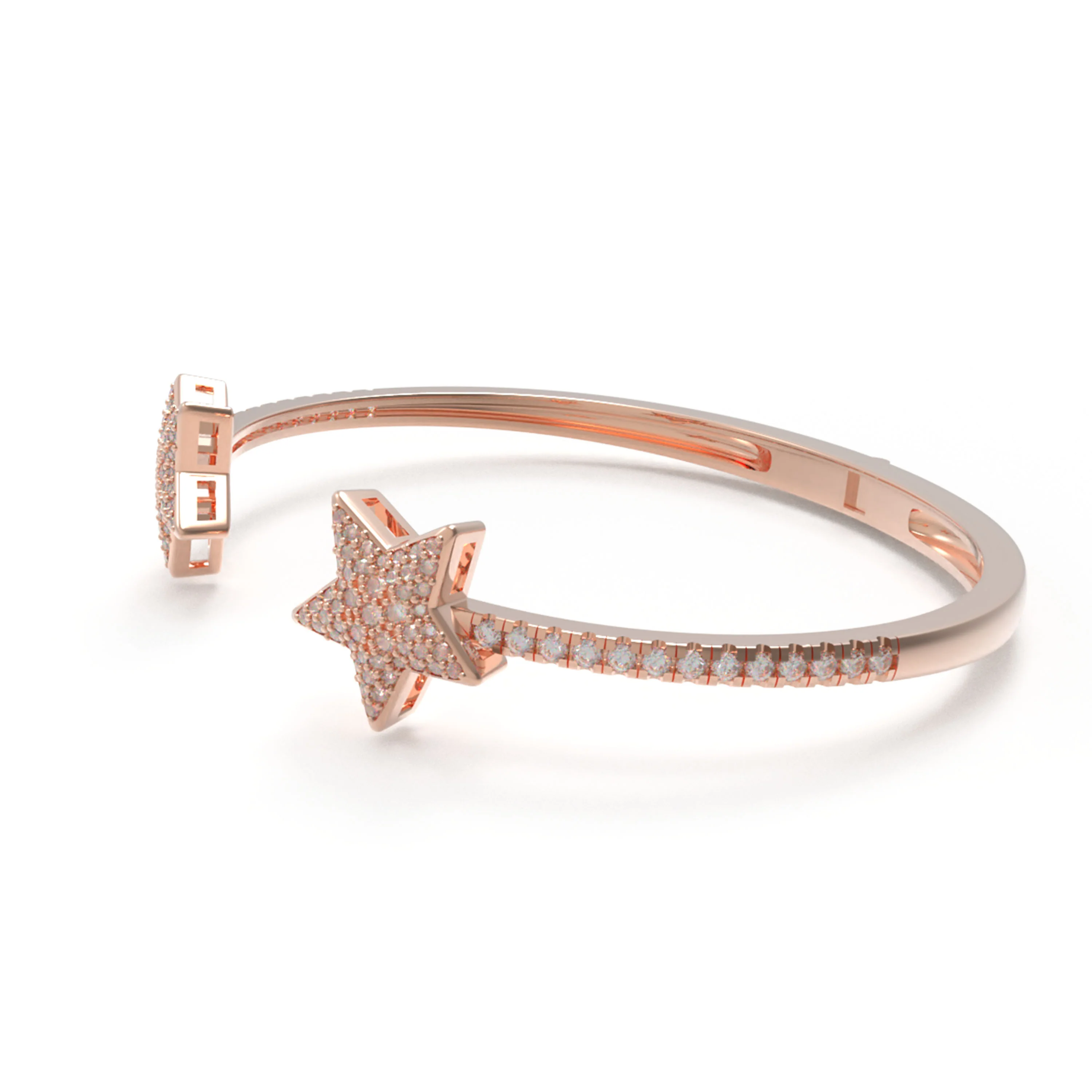 Bracelet 10K/14K en Or Rose avec Diamants Cultivés en Laboratoire — Bracelet Femme