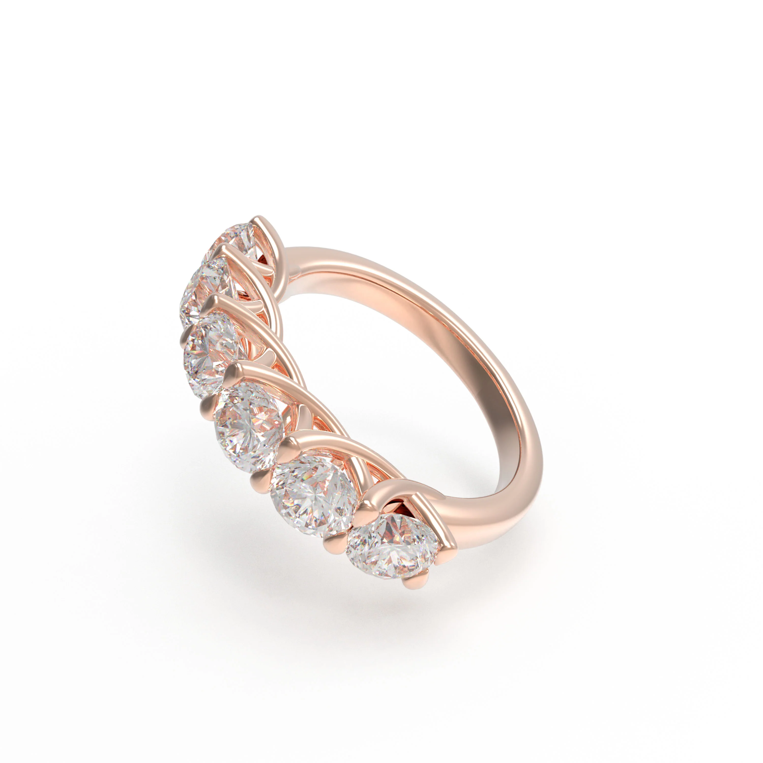 1.8ct Lab Grown Diamond Ring for Women - 6 Stone VVS1-VVS2 D-E Color Engagement Ring, Available in - Lab- Grown Diamond / 10K Yellow Gold / 4.5 — Engagement Rin