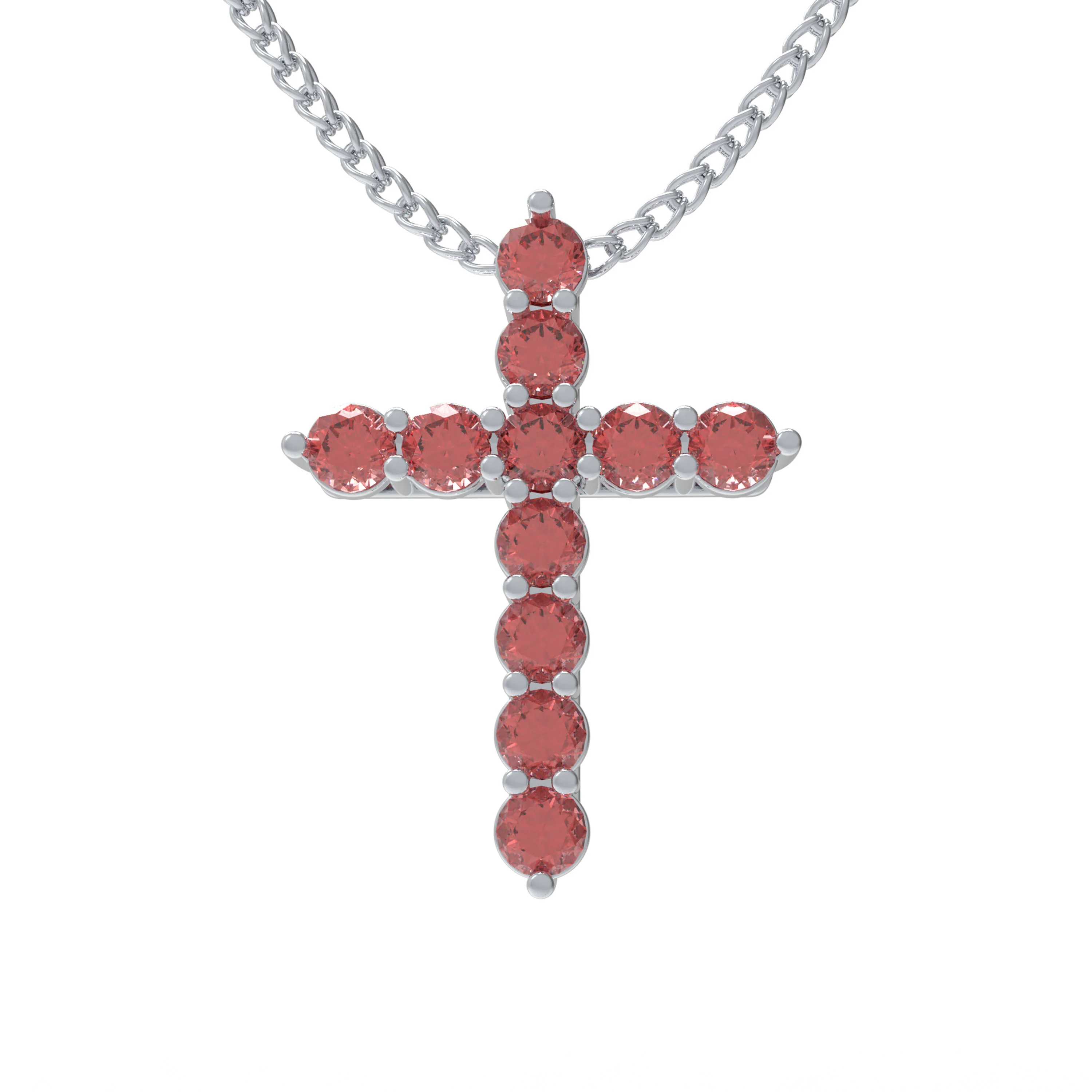 Collier Pendentif en Argent Sterling 925 avec Rubis Créés en Laboratoire