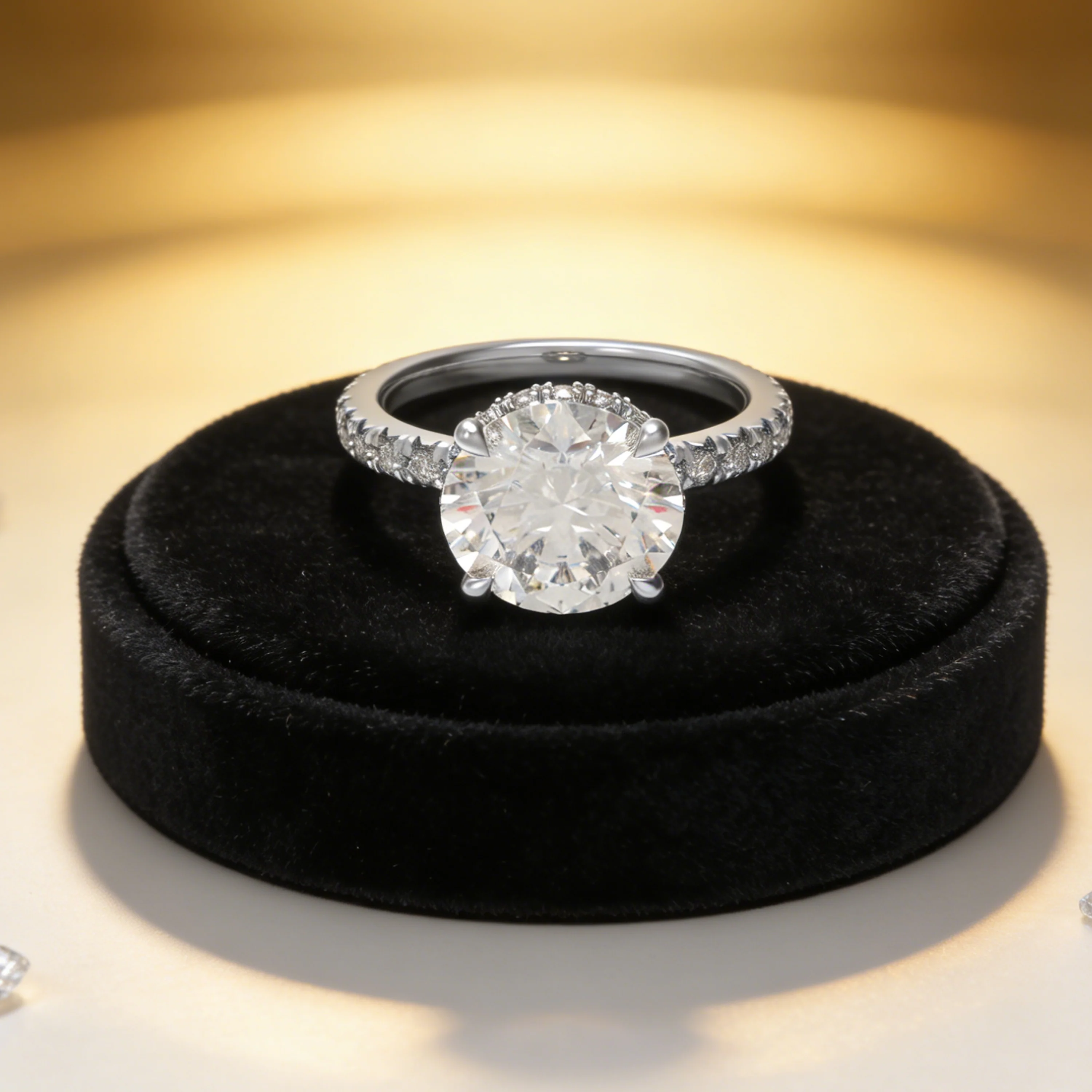 Bague de fiançailles en moissanite en argent sterling 925 - 1CT/2CT