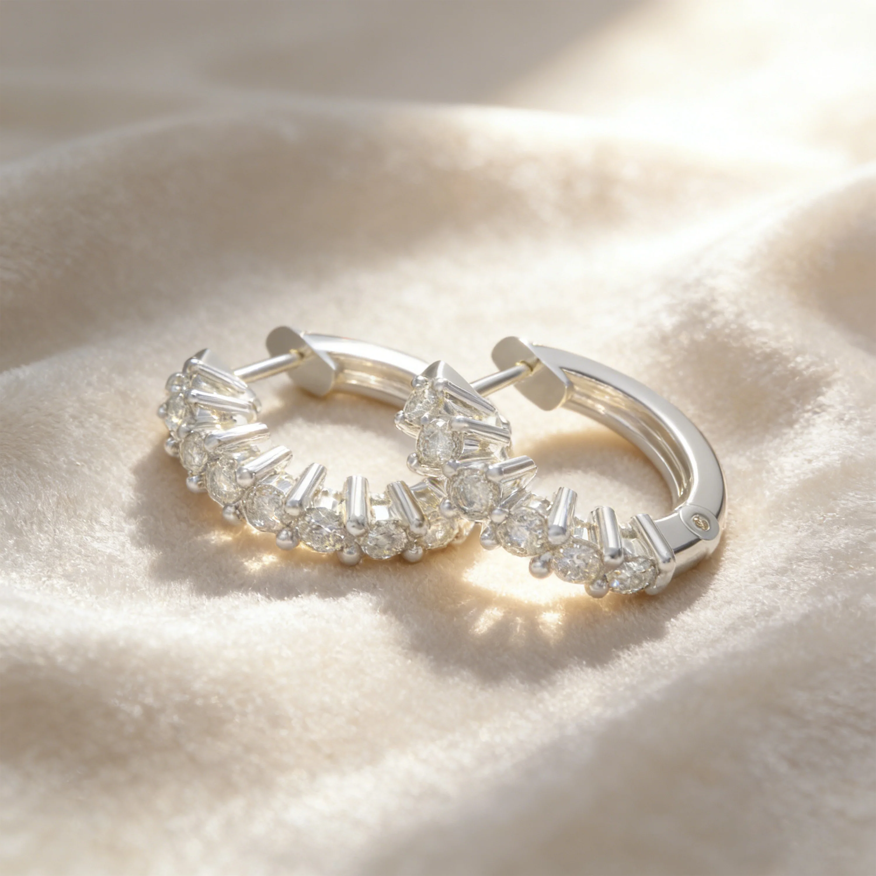 Boucles d'oreilles en argent sterling 925 avec moissanite de 1CT — Boucles D'oreilles
