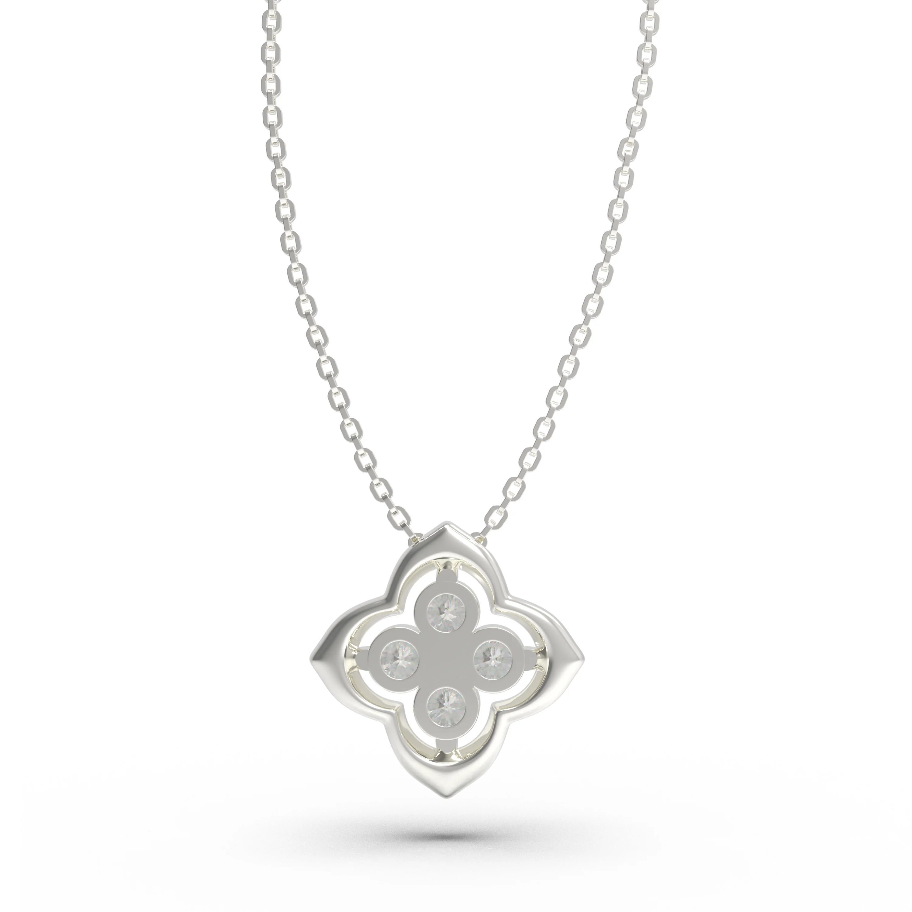 Collier Pendentif en Diamant de Culture 0.4ct en Or Blanc 18K — Collier pendentif