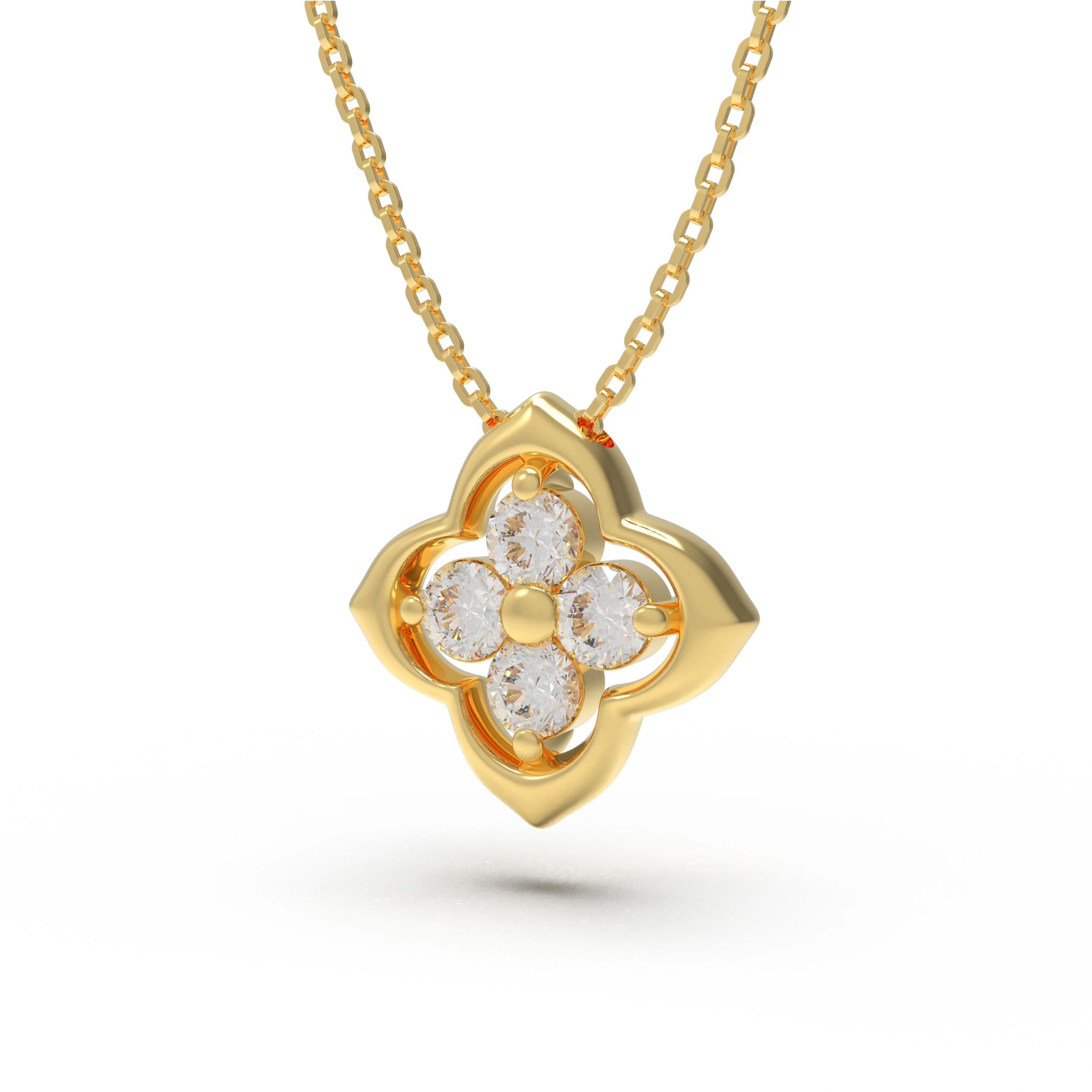 Collier Pendentif en Or Jaune pour Femme avec Diamant de 0,4 ct