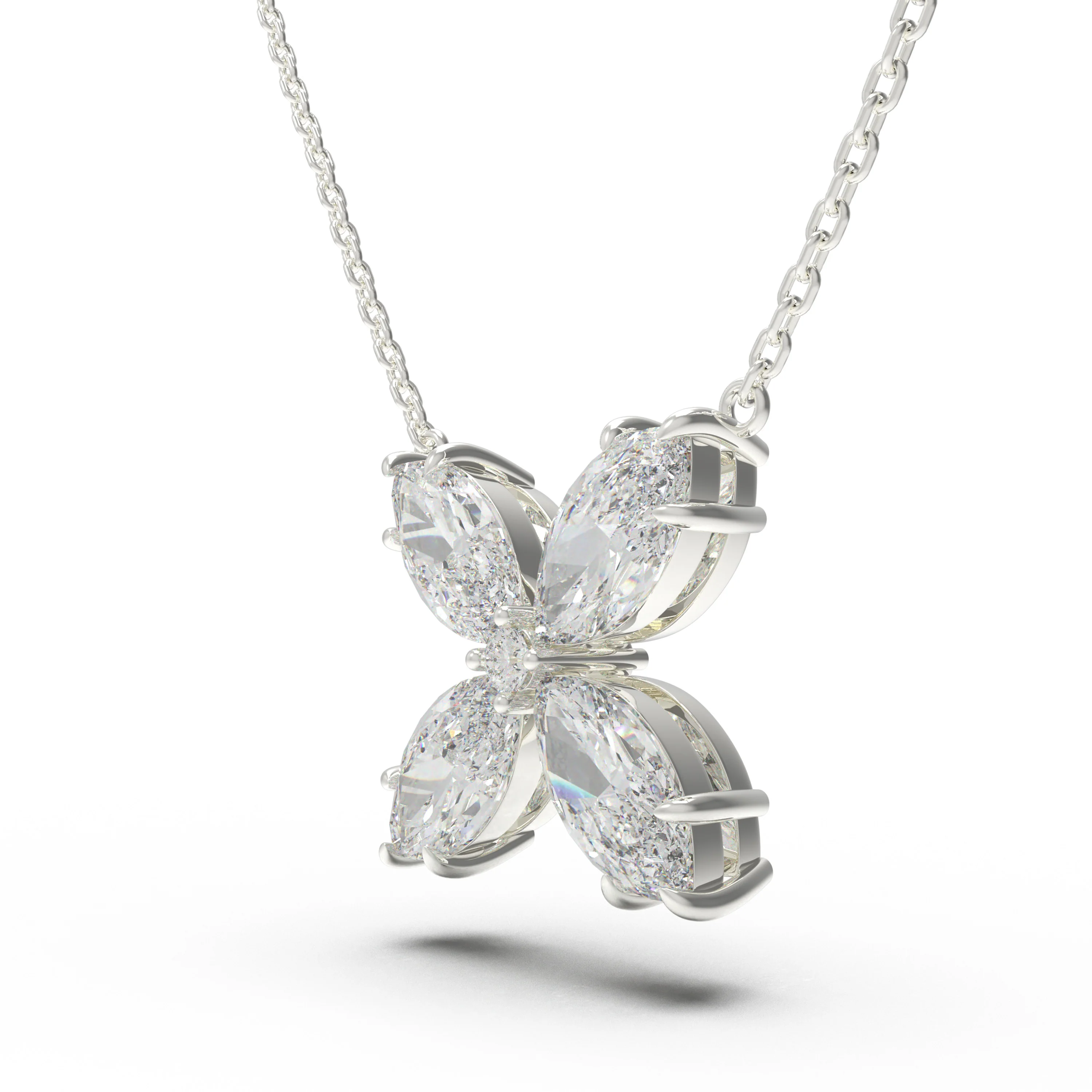 Collier en diamant lab-grown marquise 1,35 CTW par Ophelia Eternity Jewelry — Collier Argent Femme