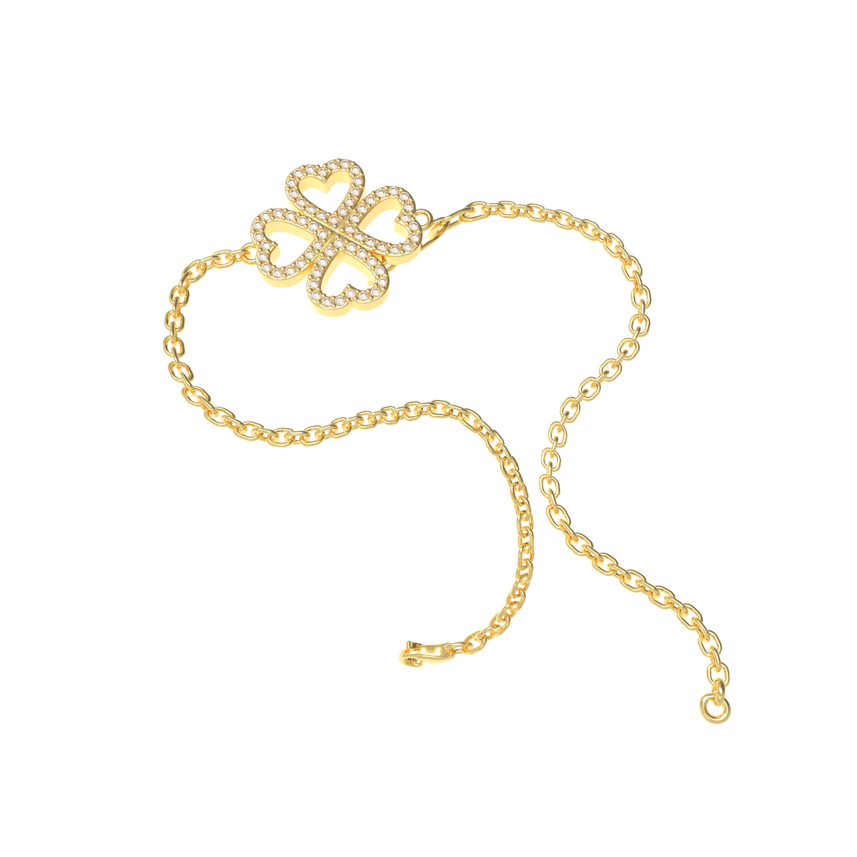 0.4CT Lab Grown Diamond Heart Bracelet in 10K/14K Solid Gold — Bracelet Women