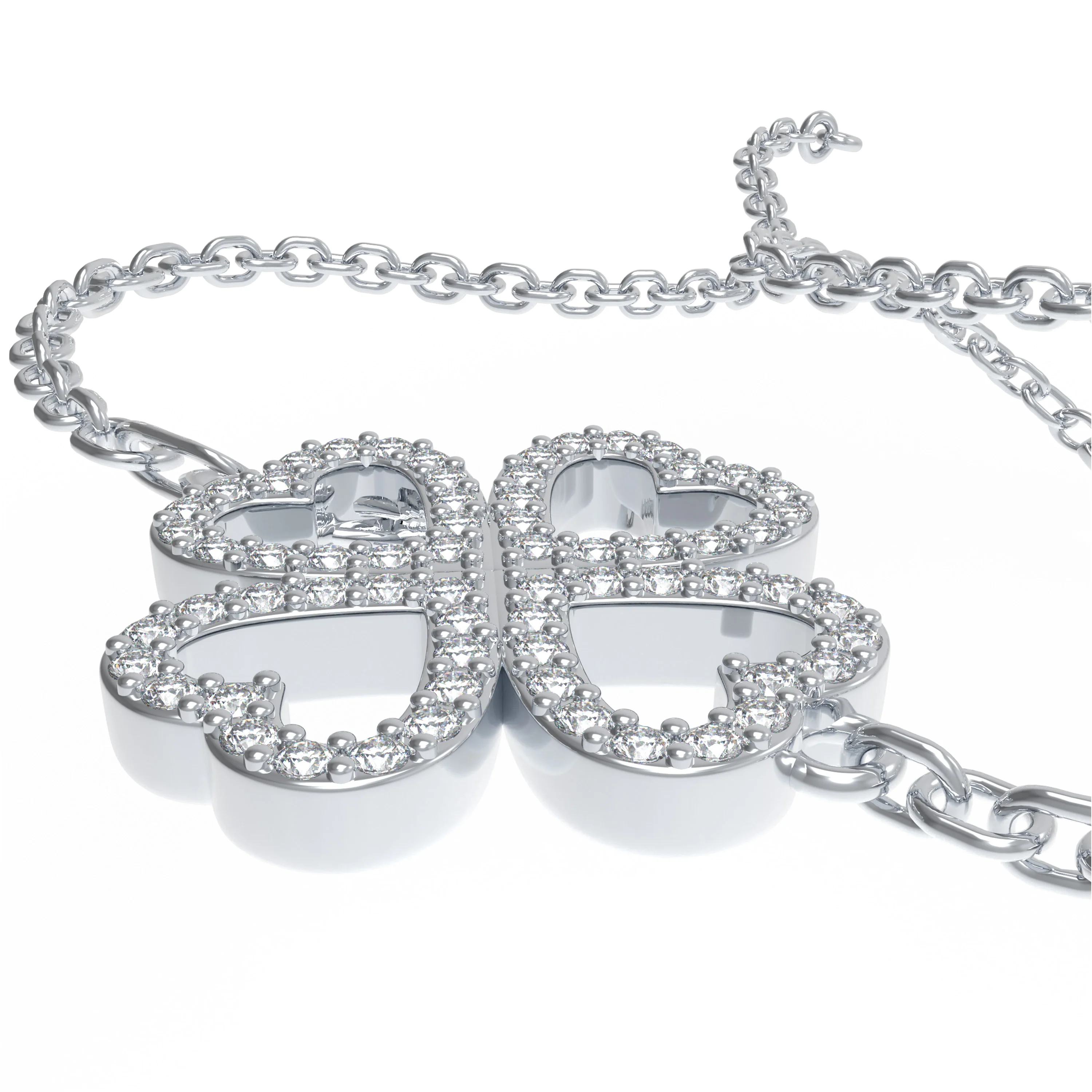 0.4CT Moissanite Heart Lucky Bracelet, 925 Sterling Silver Jewelry — Bracelet Women