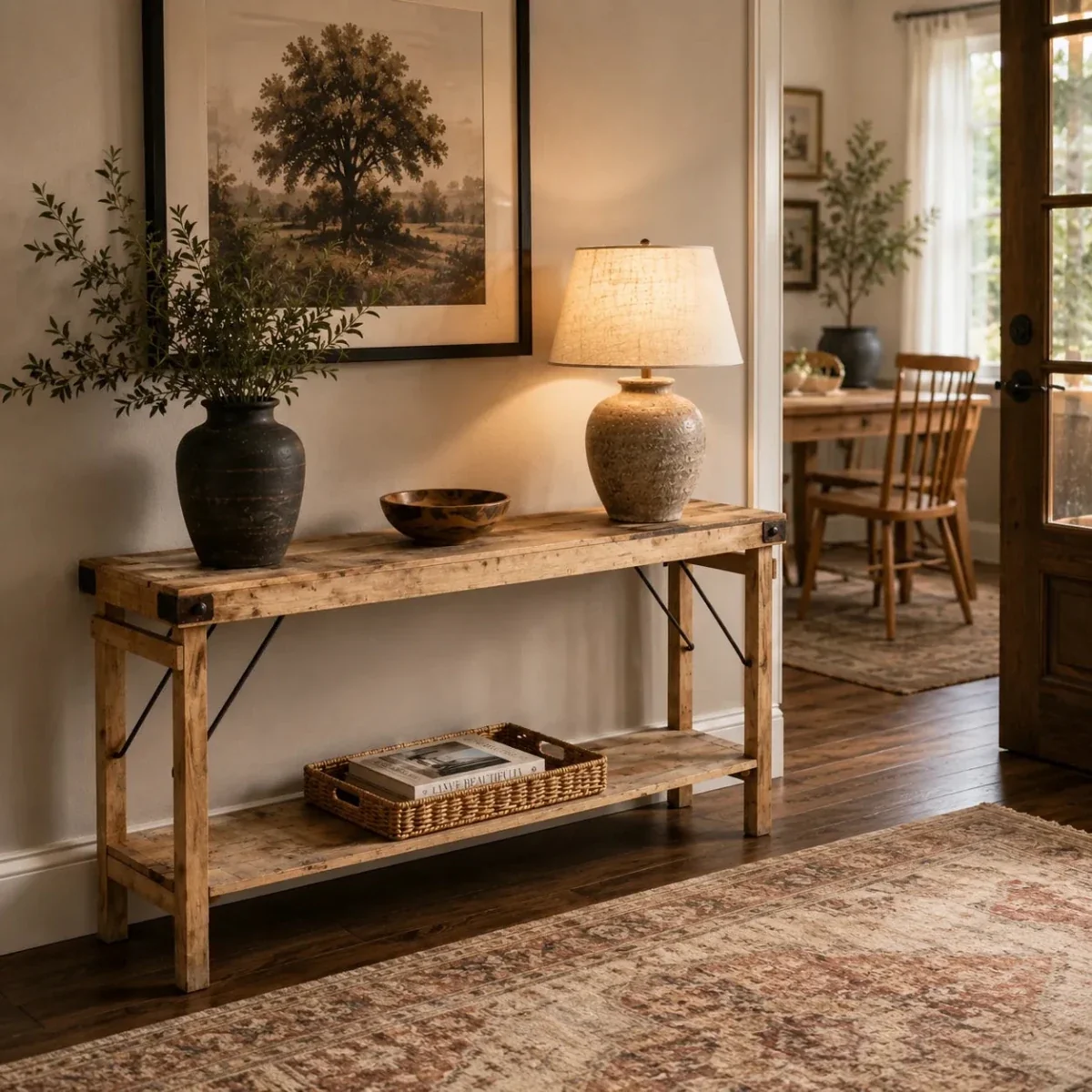 Table Console Heaven Hinge avec Étagère Pliable - 32 x 12 x 30 pouces — Consoles et tables d'entrée