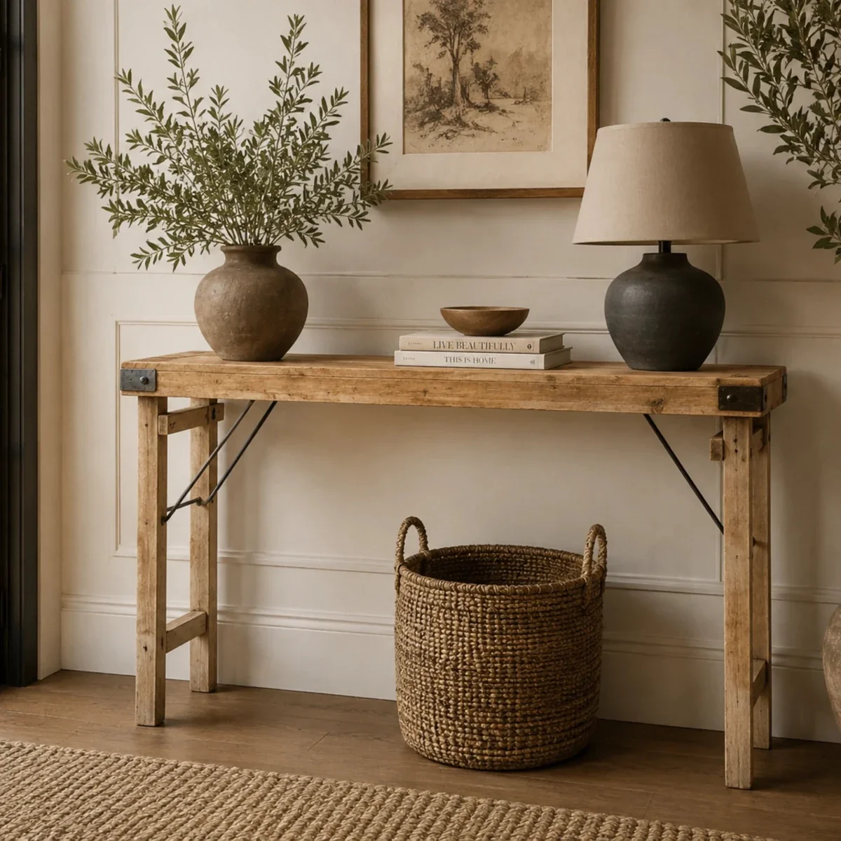 The Haven Hinge Console Table - 32 x 12 x 30 Inches