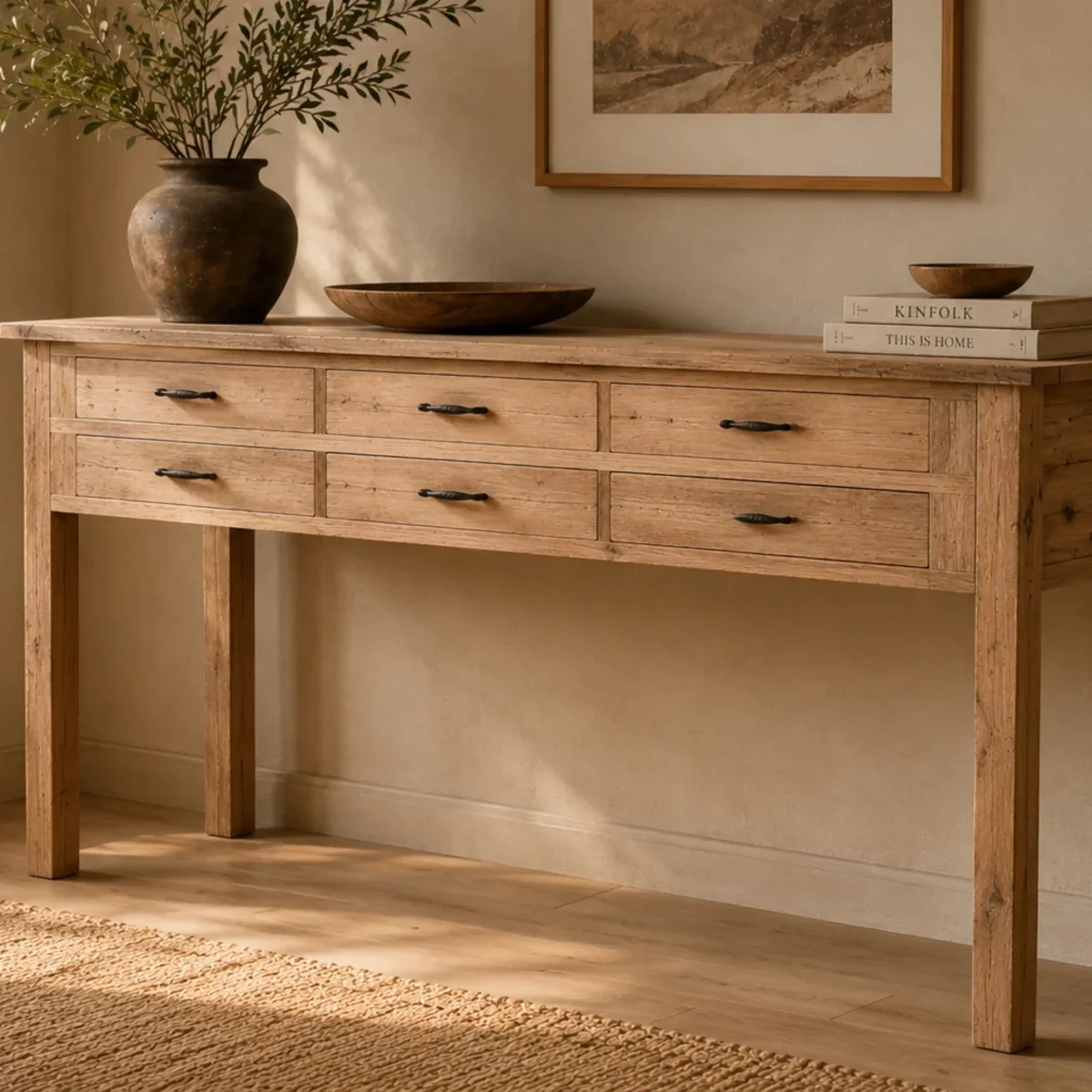 Dino Console / Counter Table with 4 Drawers