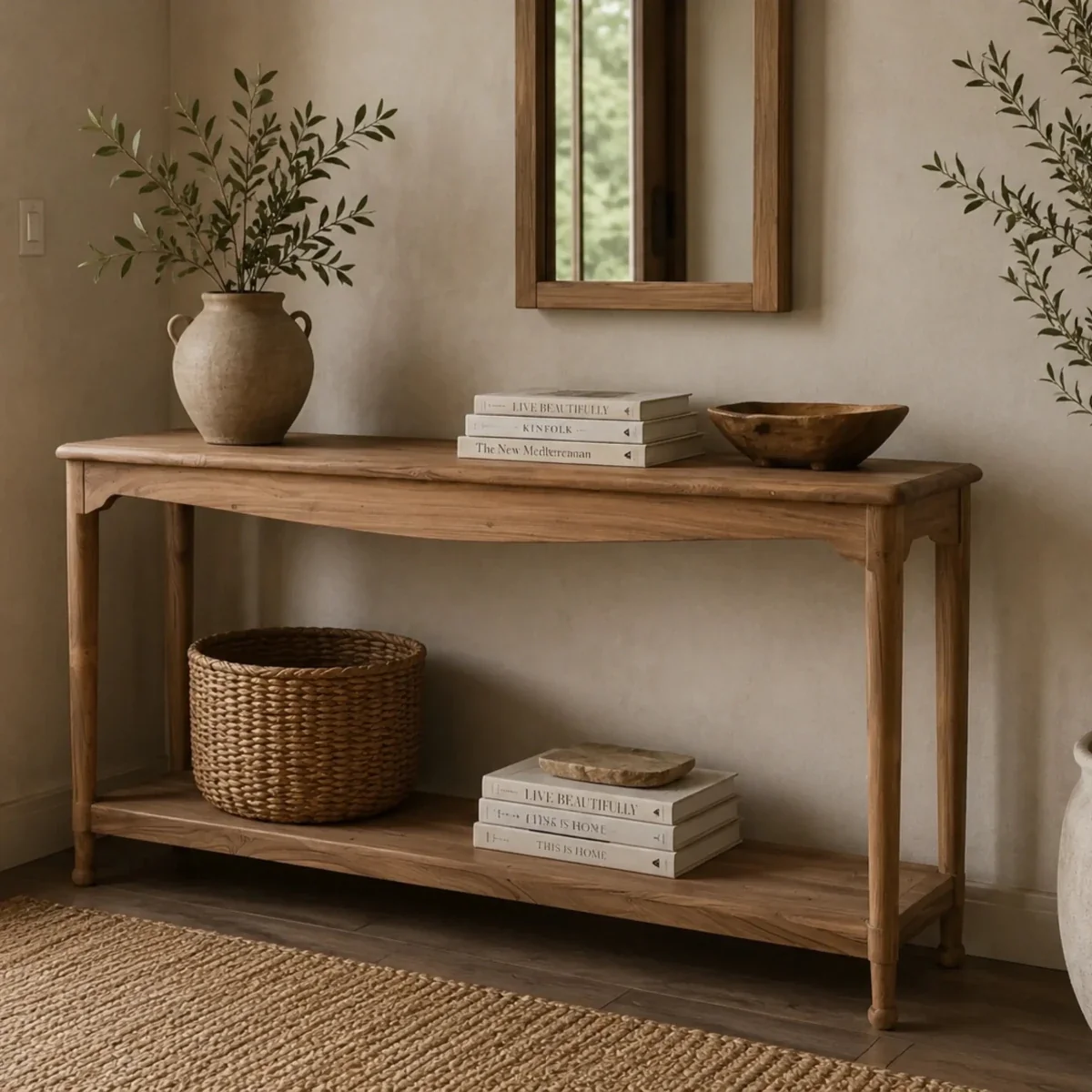 Table Console Natle - Bois Teck Récupéré — Consoles et tables d'entrée