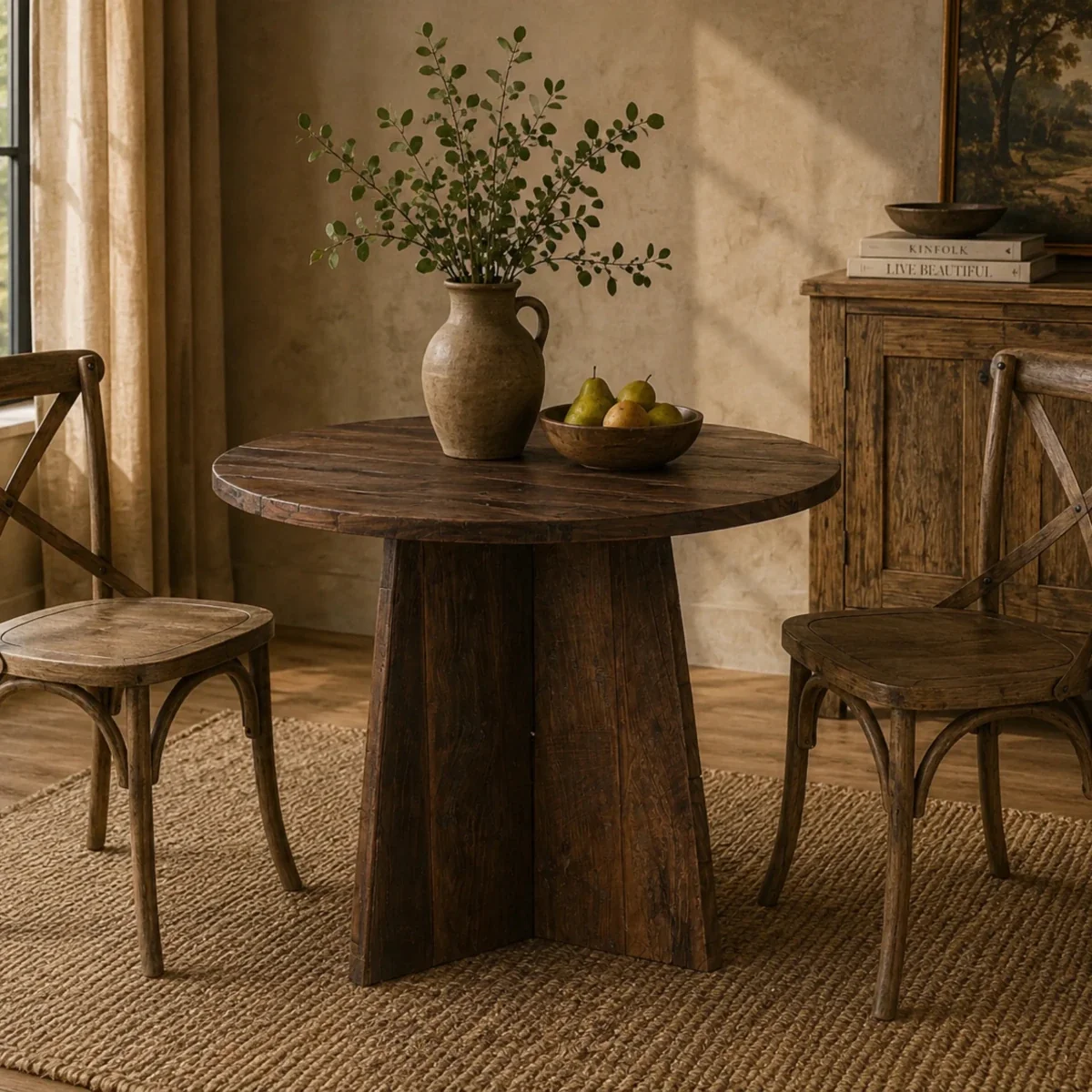 Round Pedestal Dining Table - 30 x 30 x 30 Inches