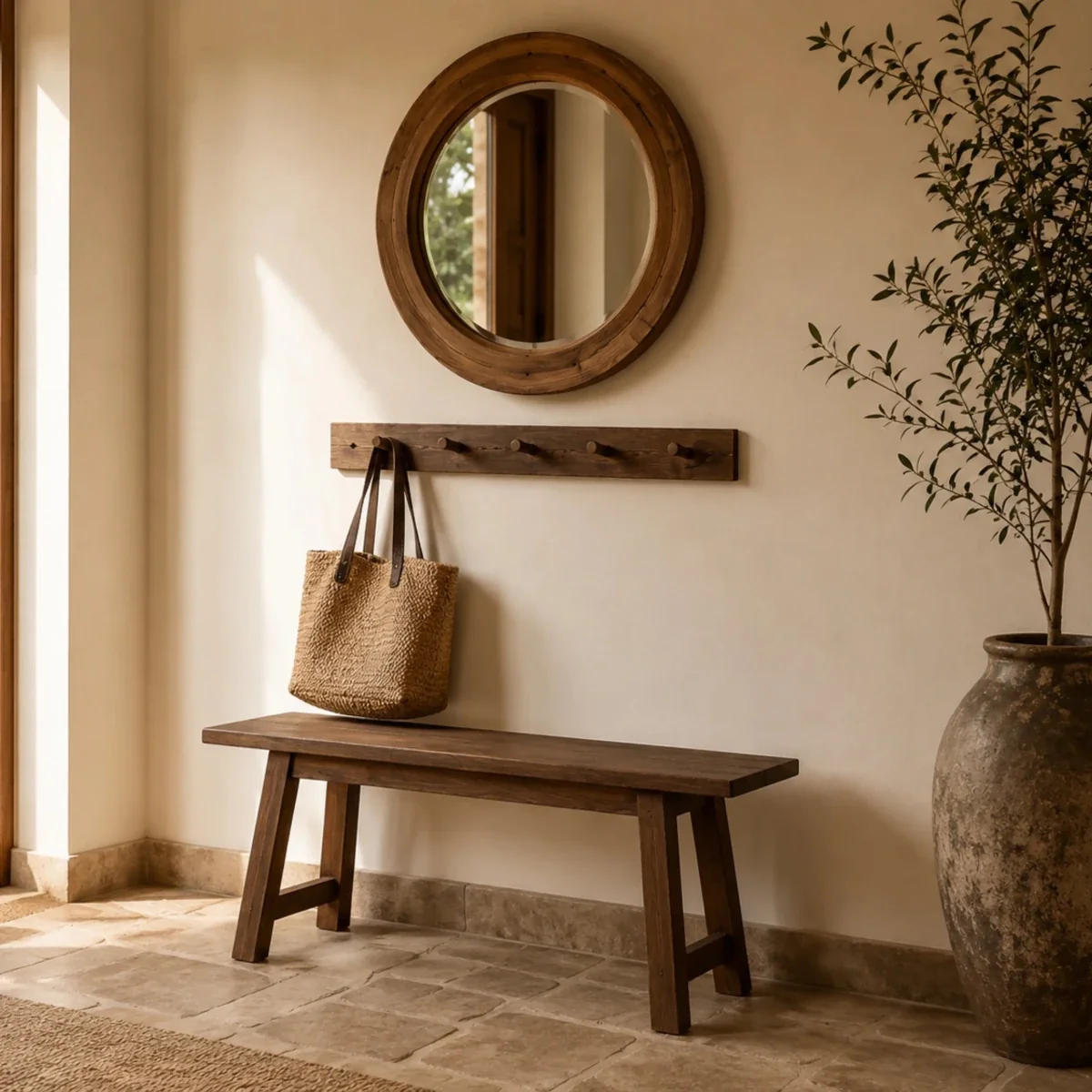 Banc de Séance Minimaliste en Bois - 36 x 14 x 18 Pouces — Bancs
